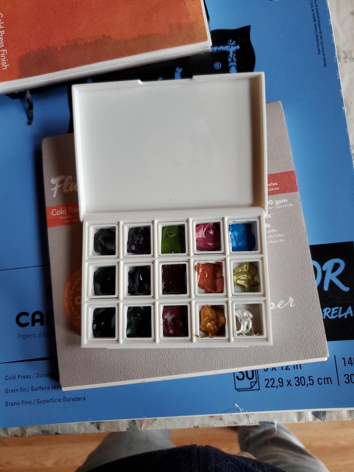 Daniel Smith Color Hand Poured Pan Set with BONUS Metal Box and Empty Half Pans, 24 Units (Pack of 1) customer photo 2