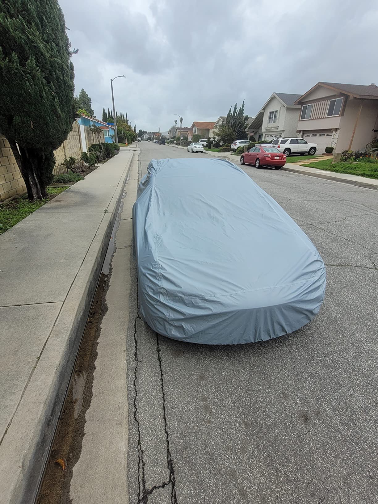 iCarCover 18-Layers Premium Universal Fit Car Cover Waterproof All Weather Sun Rain Snow UV Protection Outdoor Indoor Full Exterior Car Covers for Automobiles Sedan Hatch Coupe Fit for 184-188 inch customer photo 1