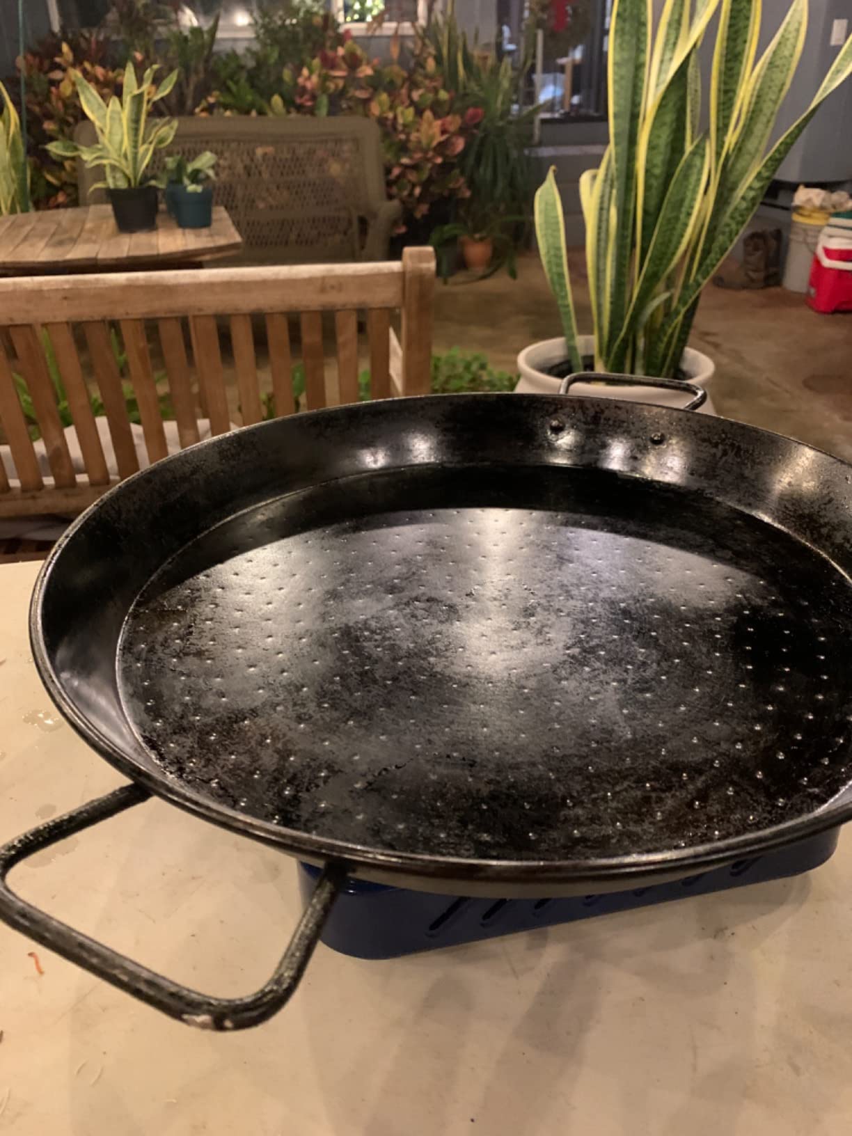 Machika Carbon Steel Paella Pan | Perfect for Outdoors, Camping, Restaurants | 19 Servings | 24 In customer photo 2