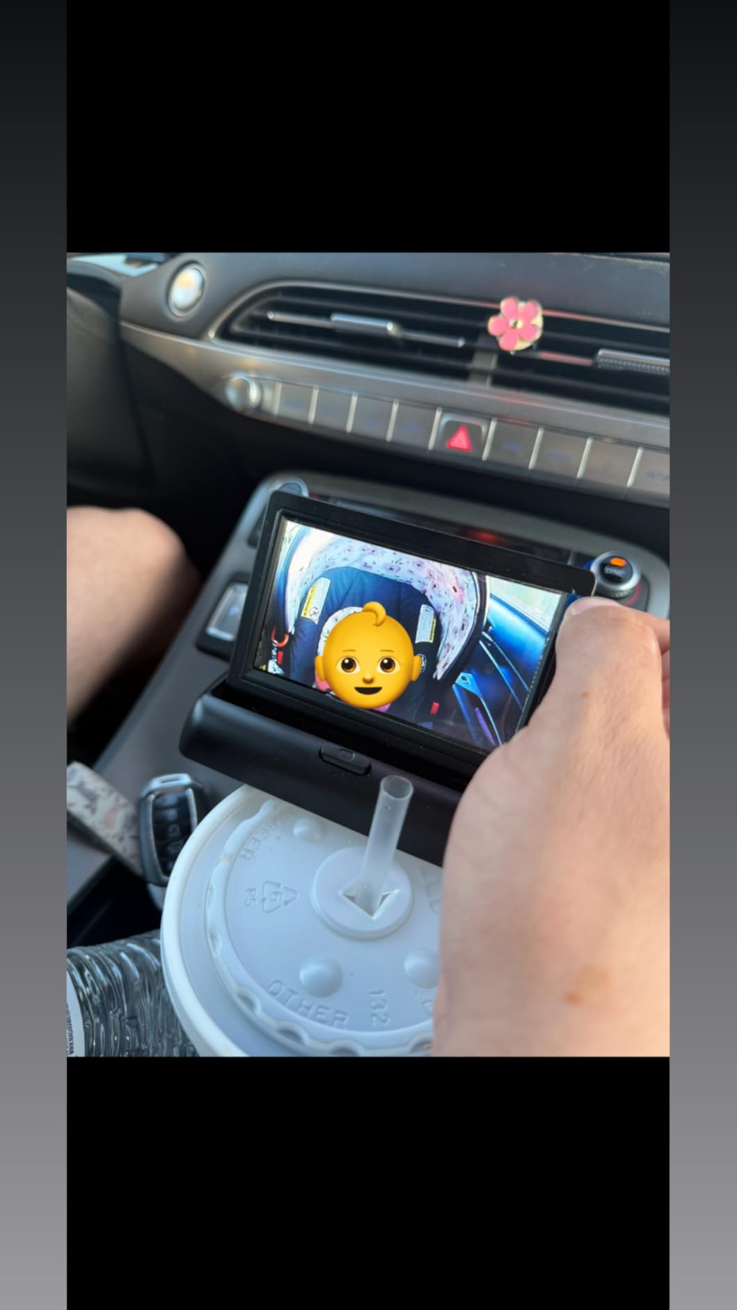 Baby Car Mirror with 4.3'' HD Night Vision Function Display, Safety Car Seat Camera with Wide Crystal Clear View, Easily Observe The Baby's Move(Not USB) customer photo 2