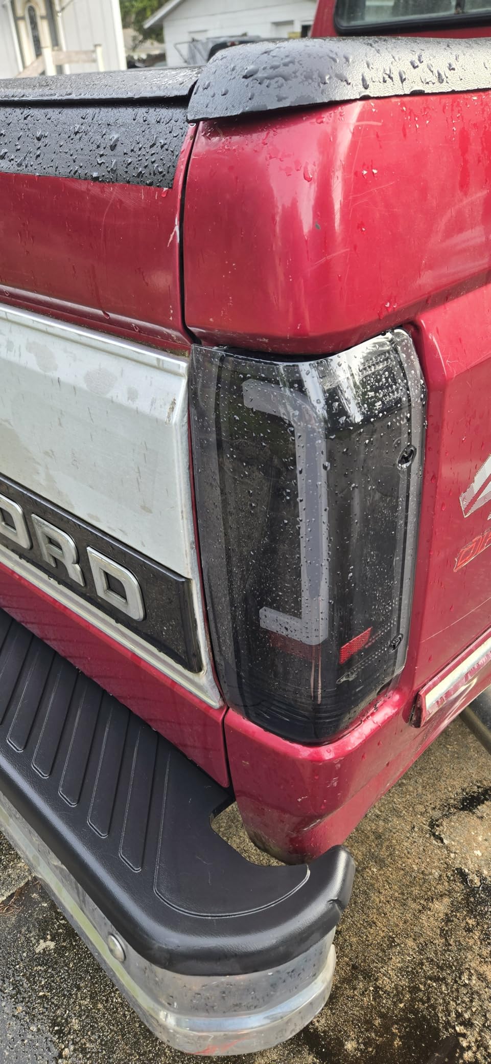 AmeriLite Truck 3D C-Type Halogen, Led, Tube Dark Smoke Replacement Tail Light Set For 1989-1996 Ford F150 Bronco F250 F350 - Passenger and Driver Side, Vehicle Light Assembly, Black customer photo 1