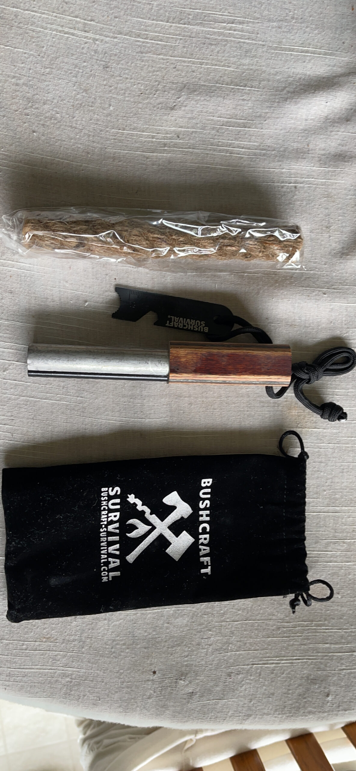 Bushcraft Survival Ferro Rod Fire Starter Kit | Flint and Steel Striker| Waterproof Magnesium Farrow Rod Tool & Firestarter for Campfires (Jumbo Magnesium Rod & Ferro Rod w/Jumbo Tinder Rope) customer photo 1