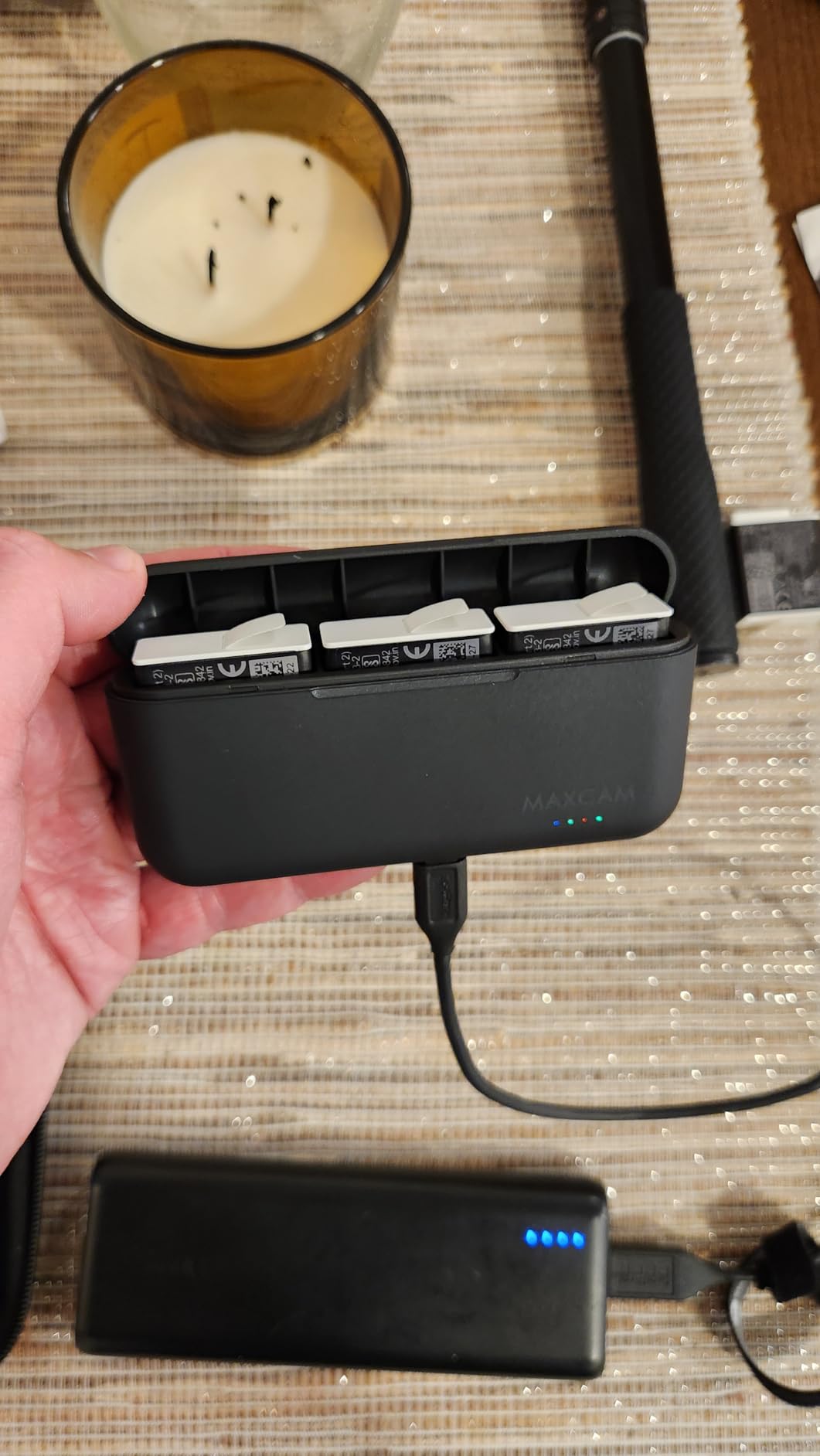 MAXCAM Power Triple Battery Charger for GoPro HERO12/HERO11/HERO10/HERO9 Enduro Battery Black customer photo 2