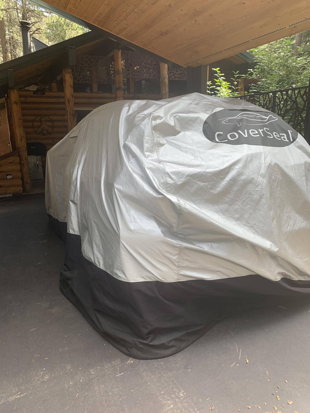 Heavy Duty Outdoor Car Cover with Patented Weighted Ground Conforming Apron Seal - Wind Resistant, Dust, & Water Protection for Automobiles - Sports Size 189 L x 75 W x 67 H inch Max customer photo 2