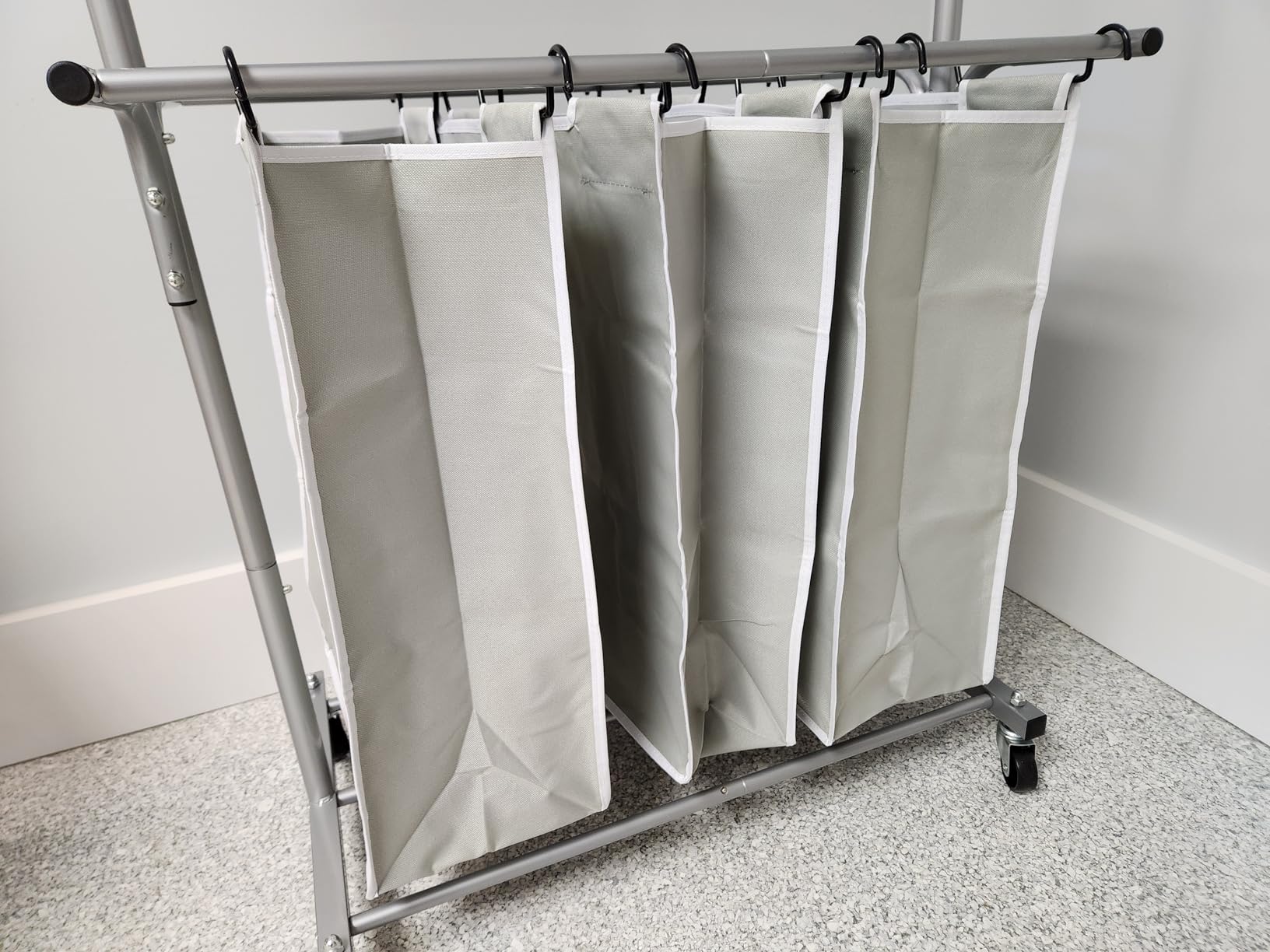 Simple Houseware 3 Bags Laundry Sorter with Extensible Clothes Hanging Rod customer photo 1