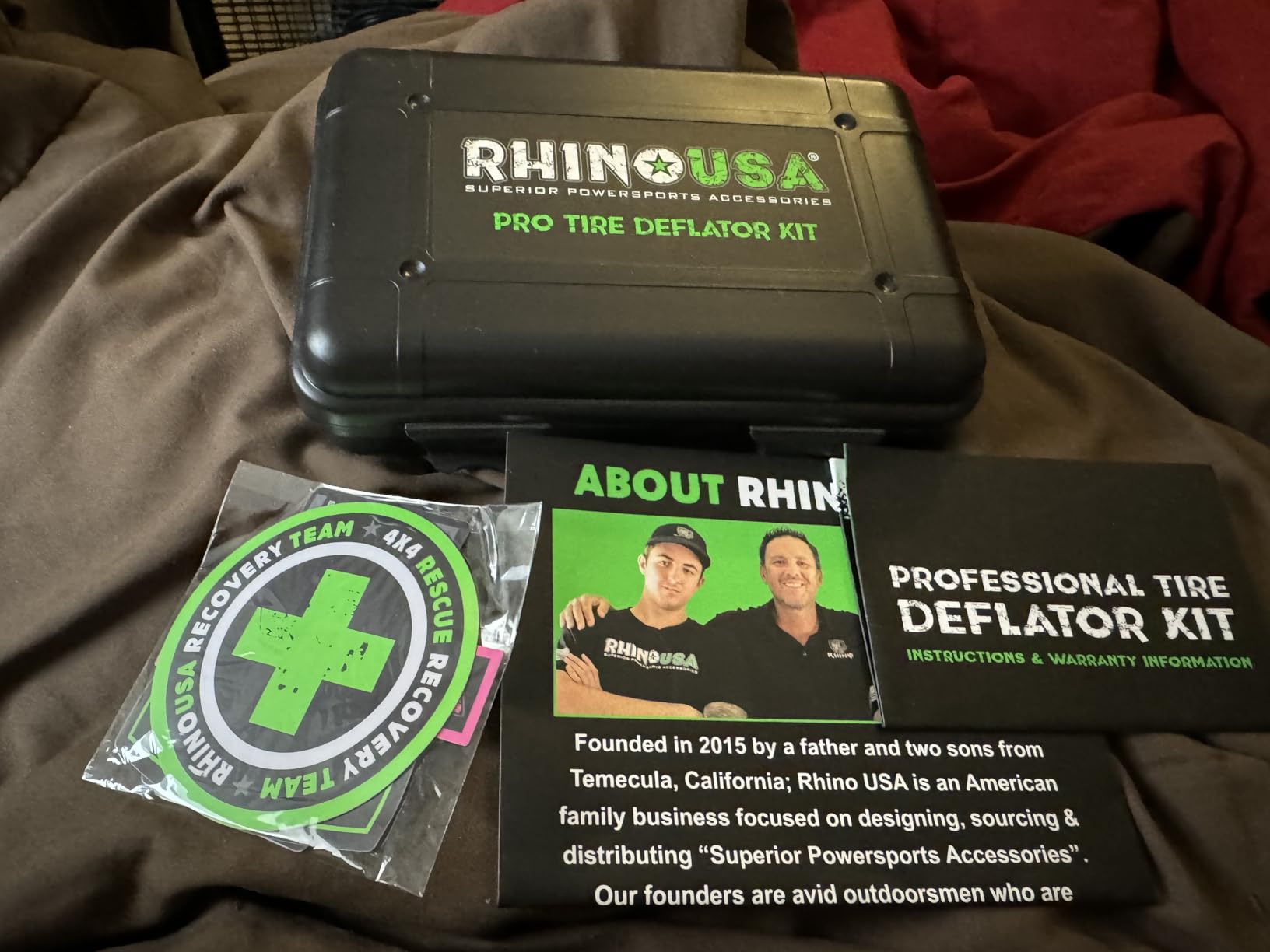 Rhino USA Adjustable Tire Deflators with Gauge (0-60psi) Calibrated & Automatic Tire Air Down Tool - Large 2
