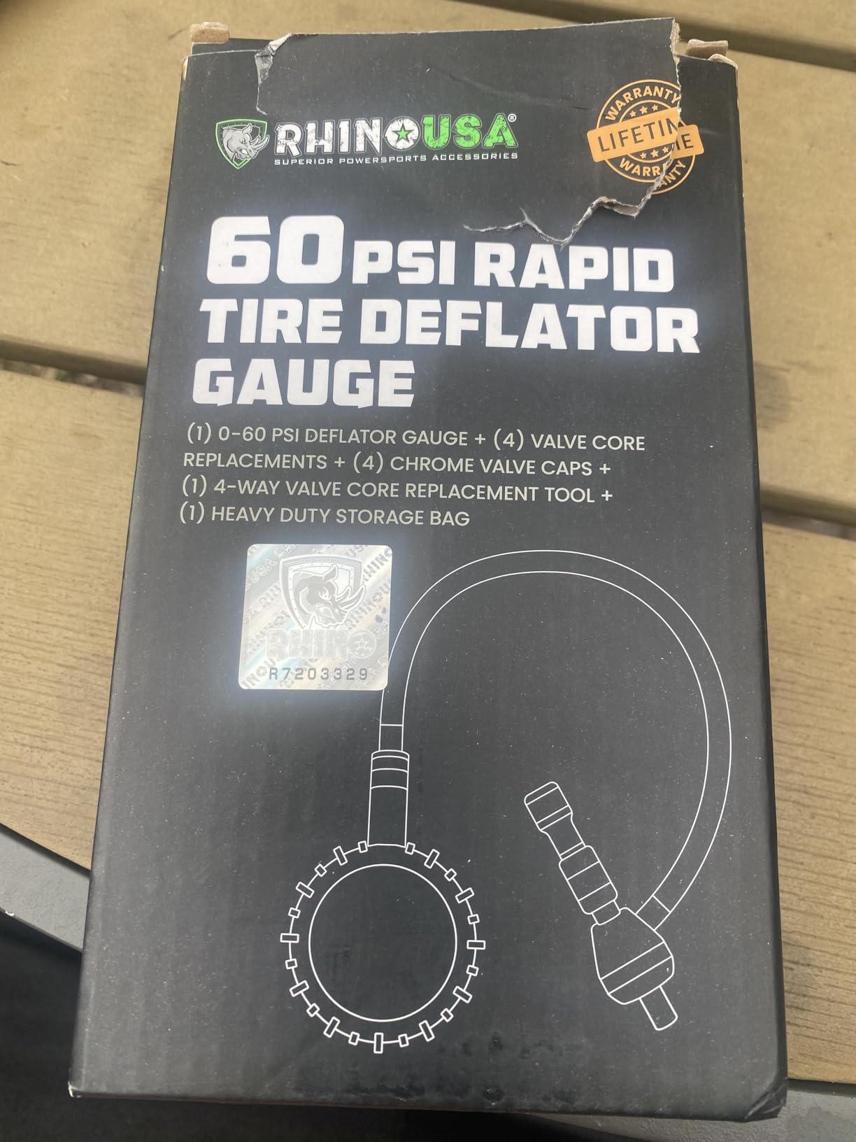 Rhino USA Rapid Tire Deflators with Gauge (0-60psi) Automatic & Adjustable Tire Air Down Tool - Large 2