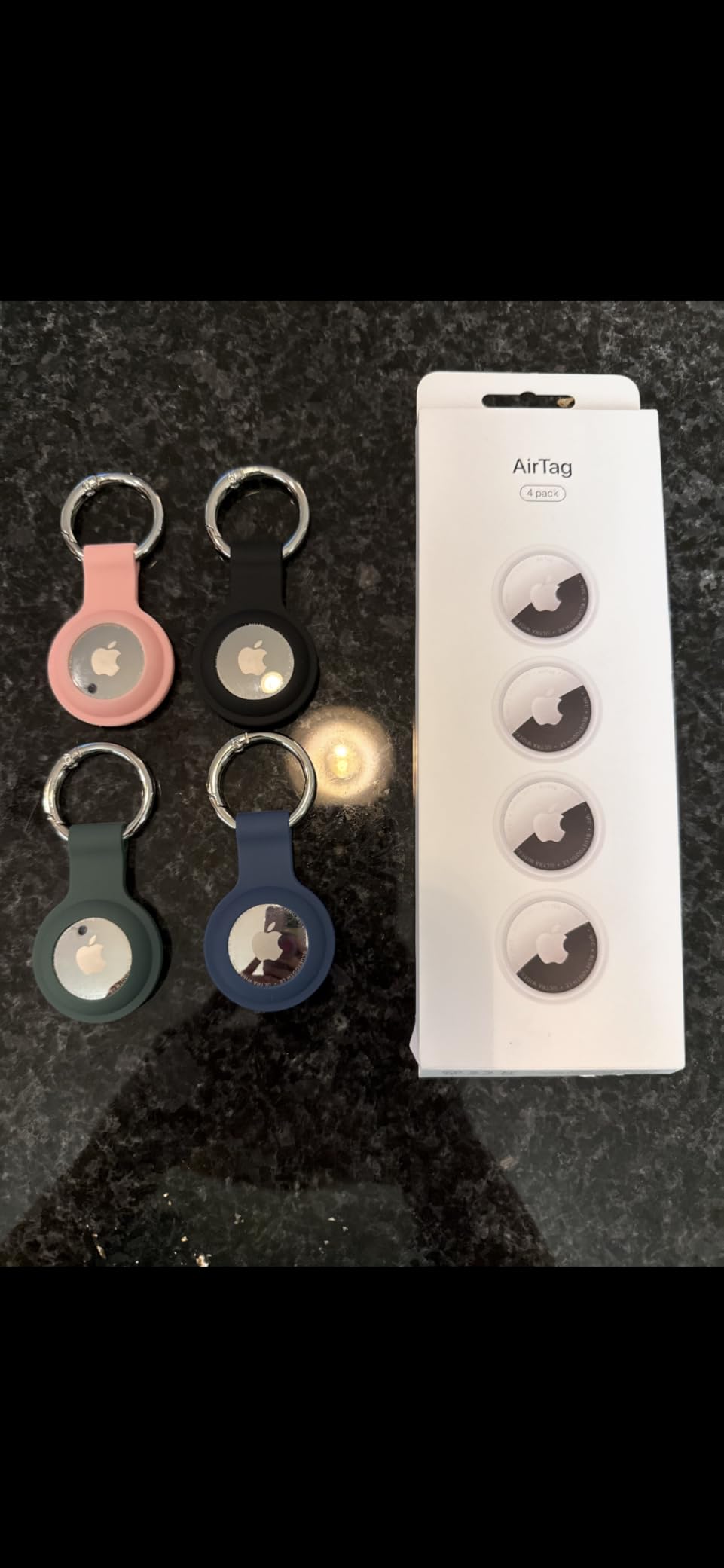 Compatible with AirTag Holder Case Keychain 4 Pack, for AirTag 1st & 2nd Generation Key Chain Ring Case Cover for Air Tag Holder GPS Tracker Item Air Tags Finders Air Tagholder for Kids,Bags,Luggages customer photo 1