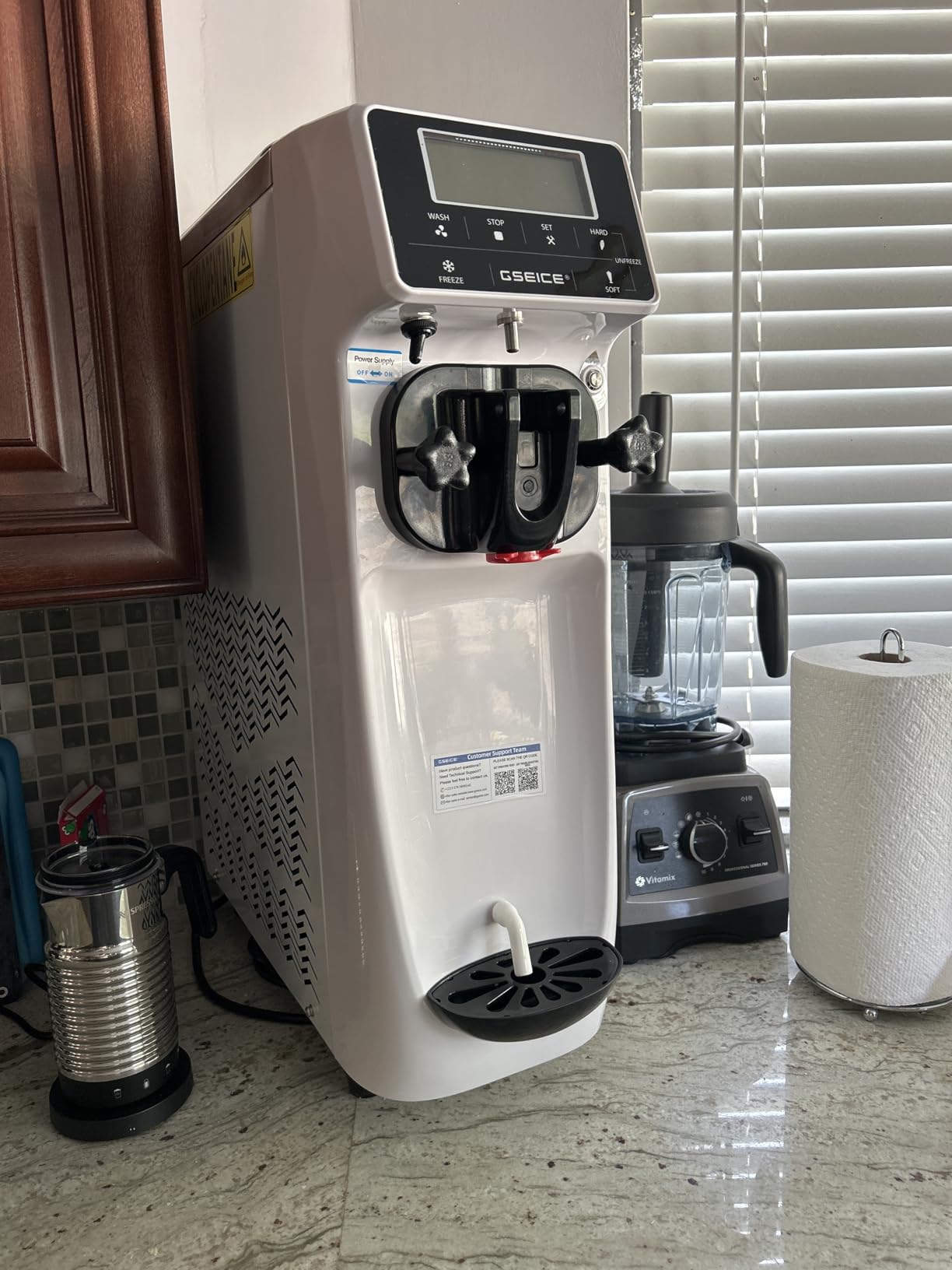 Ice Cream Maker Machine for Home, 5 Inch Screen Soft Serve Ice Cream Machine 3.5 Gals/H Single Flavor Ice Cream Maker with Pre-Cooling Soft Serve Machine with 1.6 Gals Tank for Birthday Party customer photo 1
