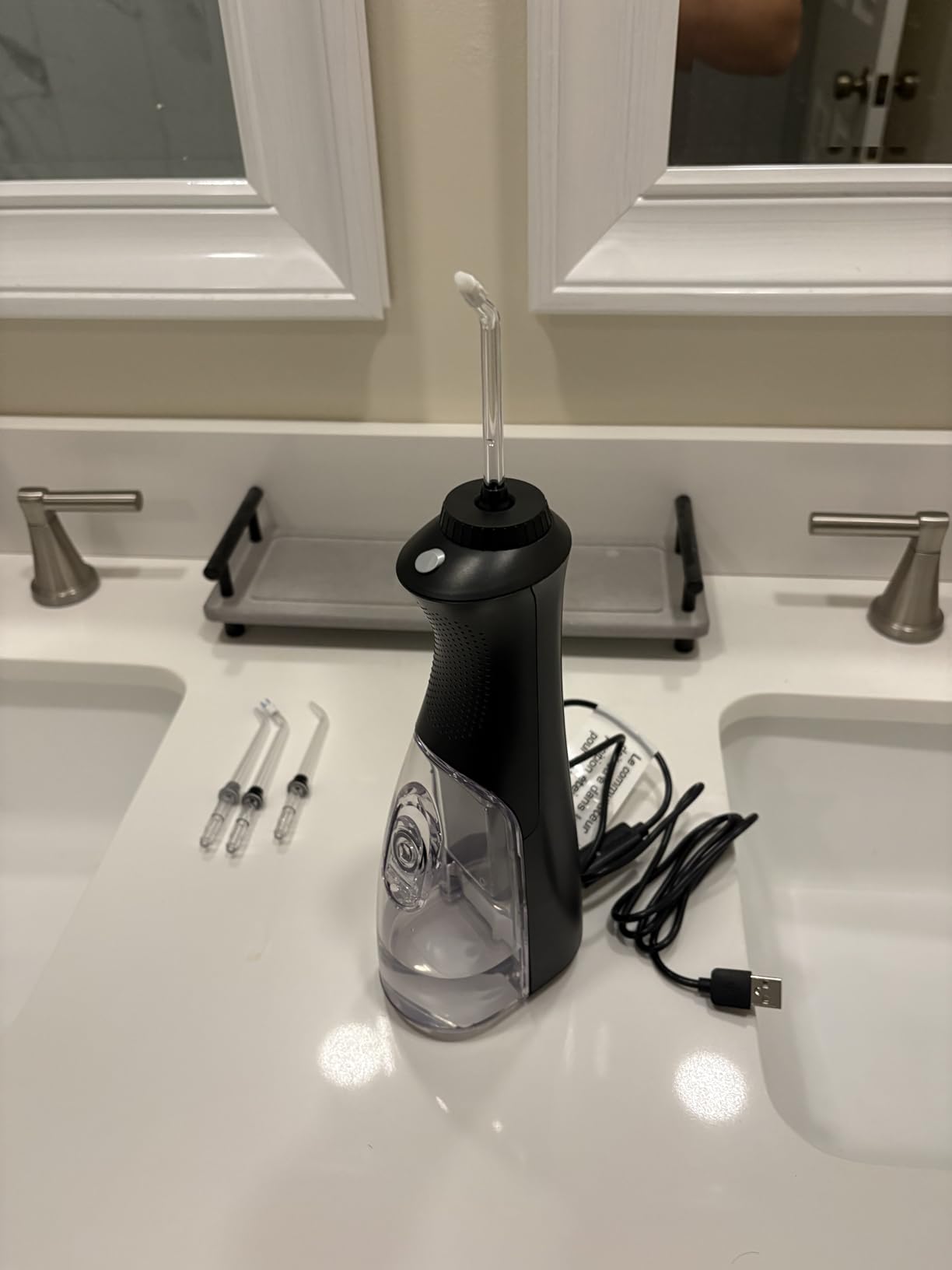 Waterpik Cordless Pearl Portable Water Flosser, Rechargeable, White | 2 Settings, 4 Tips, for Daily Gum Health & Cleaning Teeth, Dental Braces, Implants, ADA Accepted, WF-13 customer photo 1