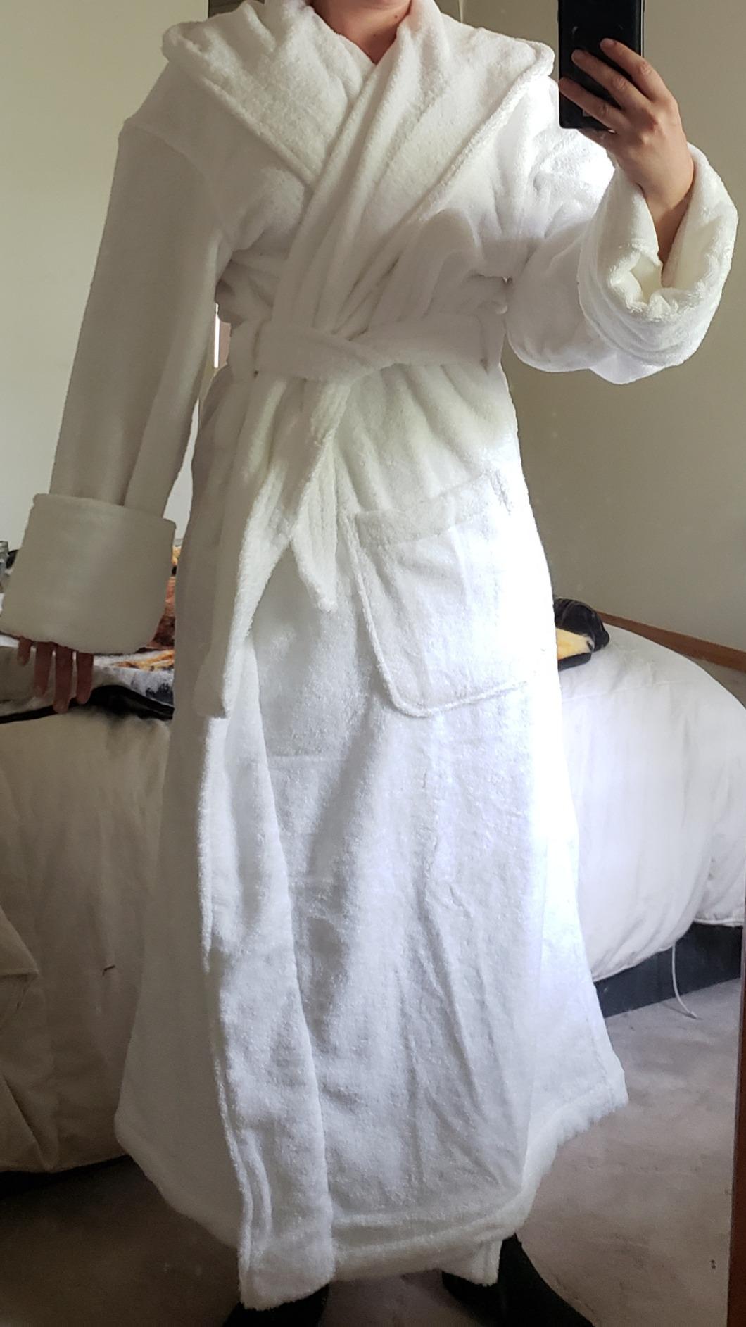 MONARCH Hooded Terry Shawl Collar Unisex Bathrobe - Thick Terrycloth Fabric, Generously Sized Hotel & Spa Robe with Pockets customer photo 1