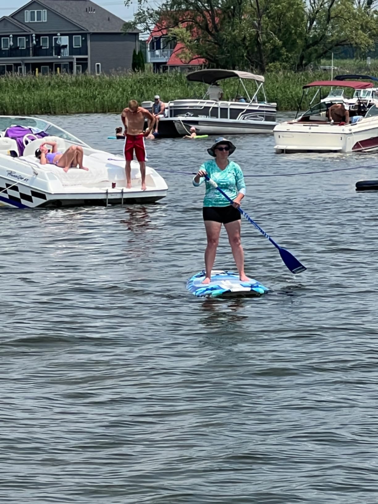WAVESTORM 9ft6 SUP Kayak Hybrid Stand Up Paddleboard Foam Soft Top SUP for Adults and Kids of All Levels of Paddling Kayak,Blue customer photo 2