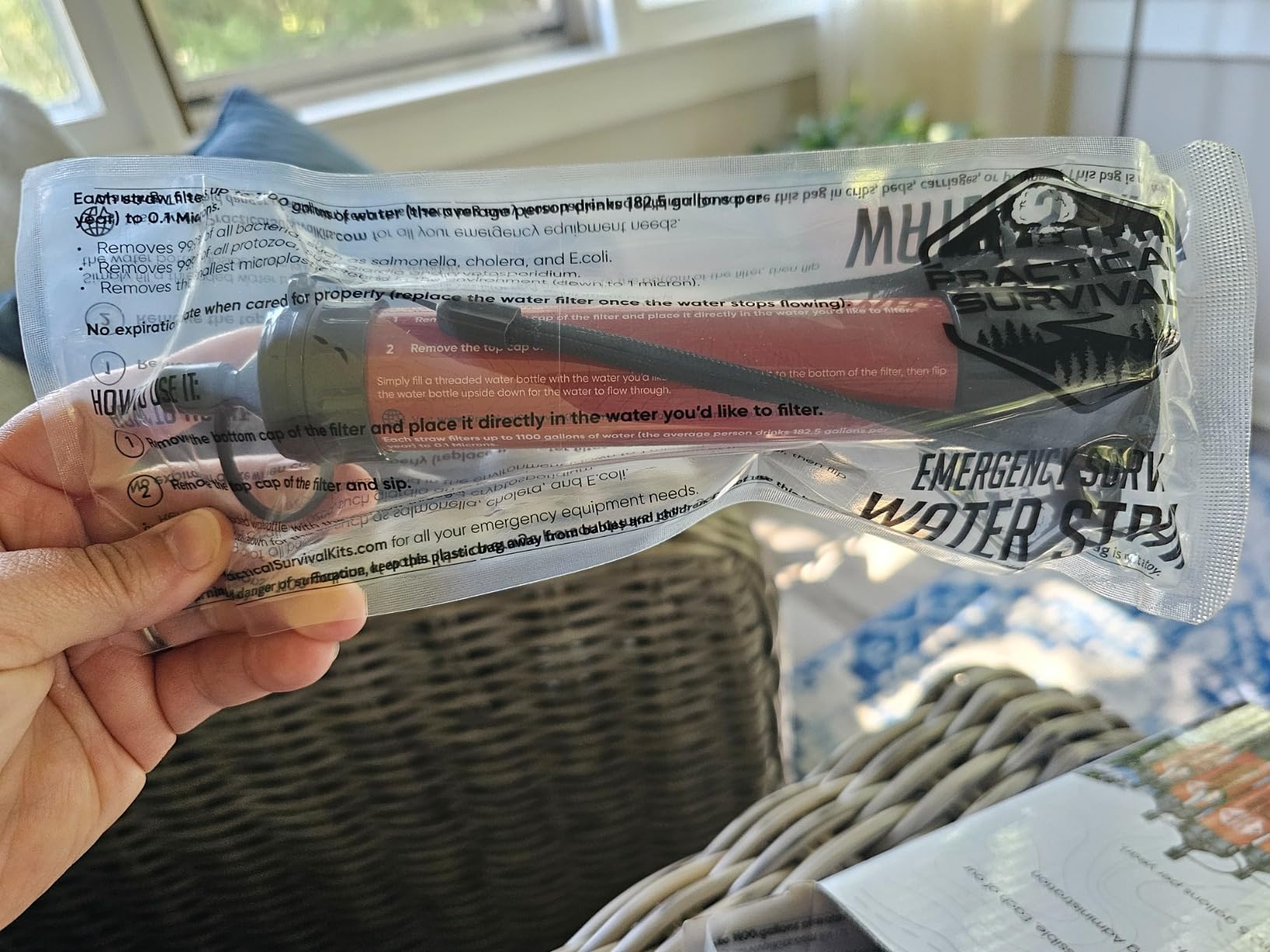 5 High-Capacity Emergency Water Straws - Lightweight, Reusable, 1800-gallon Filters for Camping, Hiking, Travel, Biking, Survival, and Emergency Preparedness - No Expiration Date - Practical Survival customer photo 2
