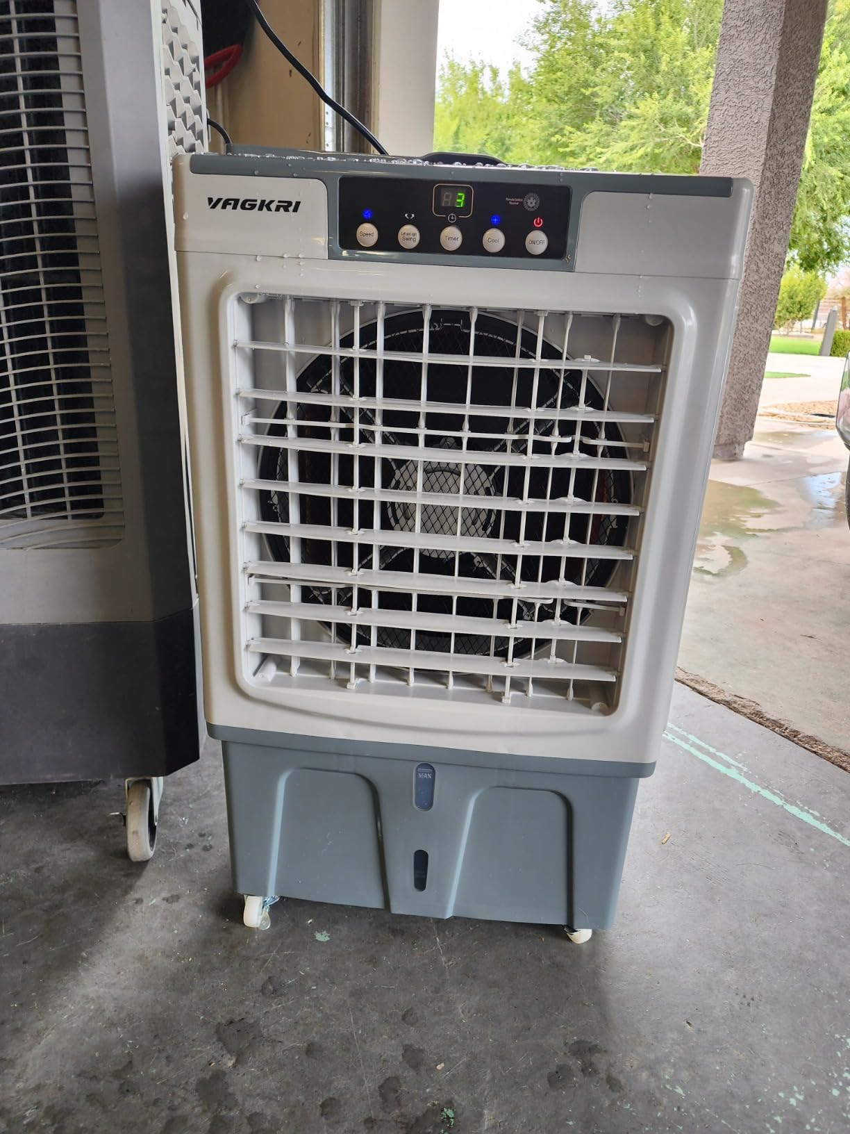 VAGKRI Swamp Cooler, 2100CFM Evaporative Air Cooler with 3 Modes & Wind Speeds, 120°Oscillation, 24H Timer, Portable Outdoor Air Conditioner with Auto Fill for Patio Garage Commercial Use, 8 Gallon customer photo 2