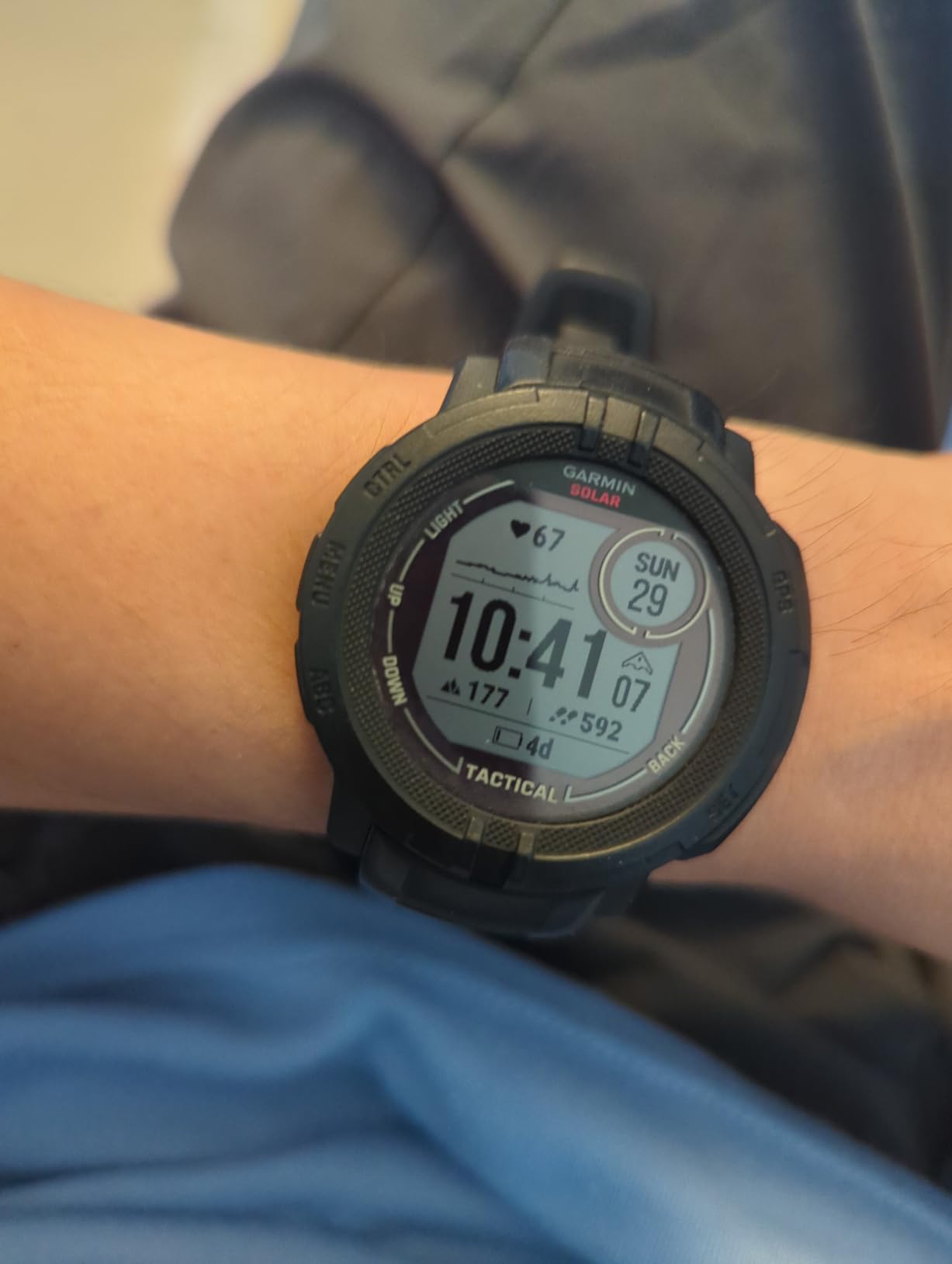 Garmin Instinct 2 Solar, Tactical-Edition, Rugged Outdoor Watch with GPS, with Solar Charging Capabilities, Built for All Elements, Multi-GNSS Support, Tracback Routing and More, Black customer photo 1