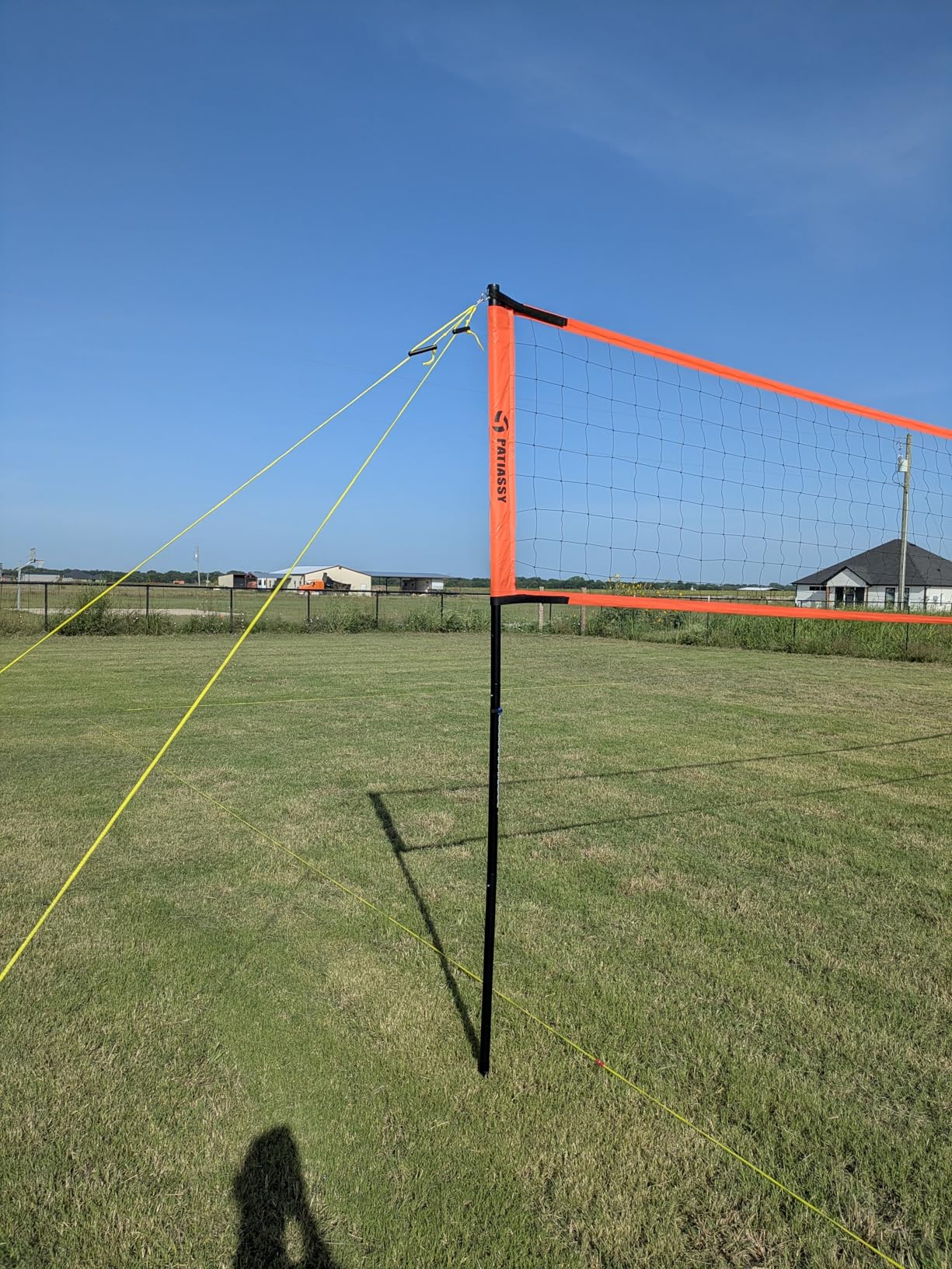 Outdoor Volleyball Net System, 32FT Regulation Size Anti-Sag Net, Quick Setup Adjustable Height Poles, Volleyball Set with Pump, Hammer, Boundary Line and Carry Bag for Backyard Beach Lawn customer photo 1