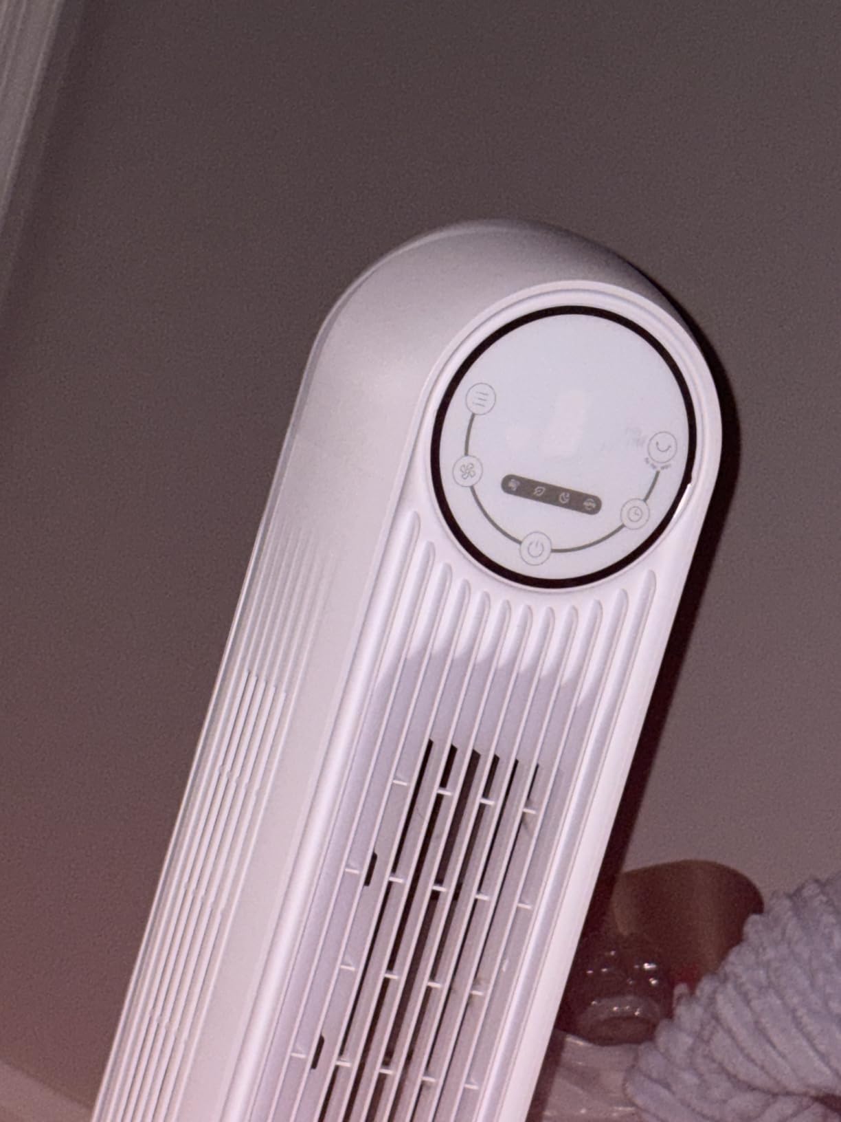 DREO Tower Fan for Bedroom, Smart Oscillating Quiet Floor Fans, Standing Bladeless Fan with Remote and WiFi Voice Control, 4 Modes, 4 Speeds, 8H Timer, 28dB, Works with Alexa/Google customer photo 1