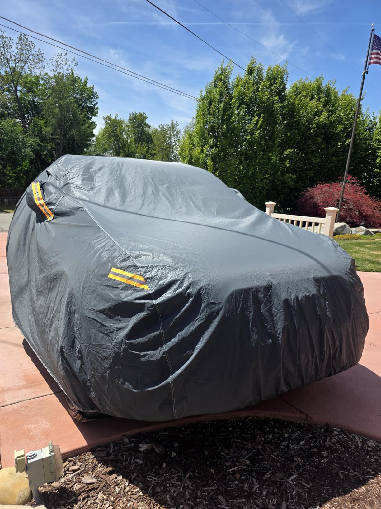 GUNHYI 16 Layers Car Cover Waterproof All Weather, Heavy Duty Outdoor Car Cover Universal Fit Sedan Lexus ES350, Tesla Model S, Lincoln MKZ, Toyota Avalon, Jaguar XJ, Ford Taurus, BMW 740i etc. customer photo 2