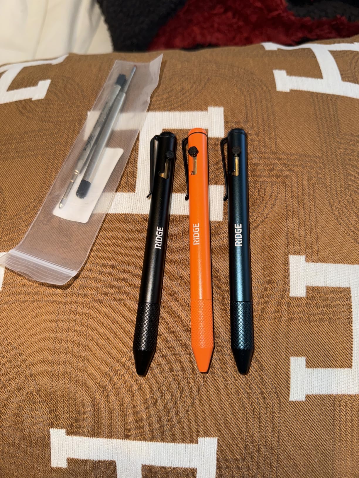 Ridge Bolt Action Pen - CNC Machined Everyday Carry Pen, Knurled Grip, Pressurized Refill, Manganese Spring Steel Clip, Compact Pocket EDC Pen with Schmidt EasyFlow 9000 (Burnt Titanium) customer photo 1