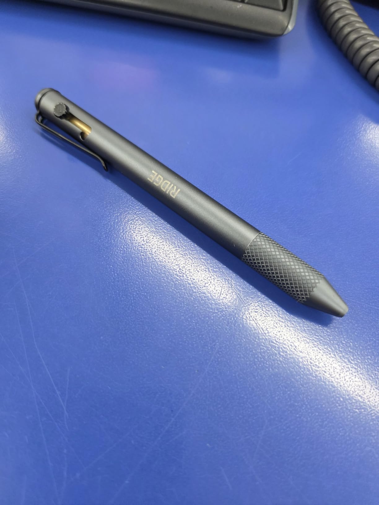 Ridge Bolt Action Pen - CNC Machined Everyday Carry Pen, Knurled Grip, Pressurized Refill, Manganese Spring Steel Clip, Compact Pocket EDC Pen with Schmidt EasyFlow 9000 (Burnt Titanium) customer photo 2