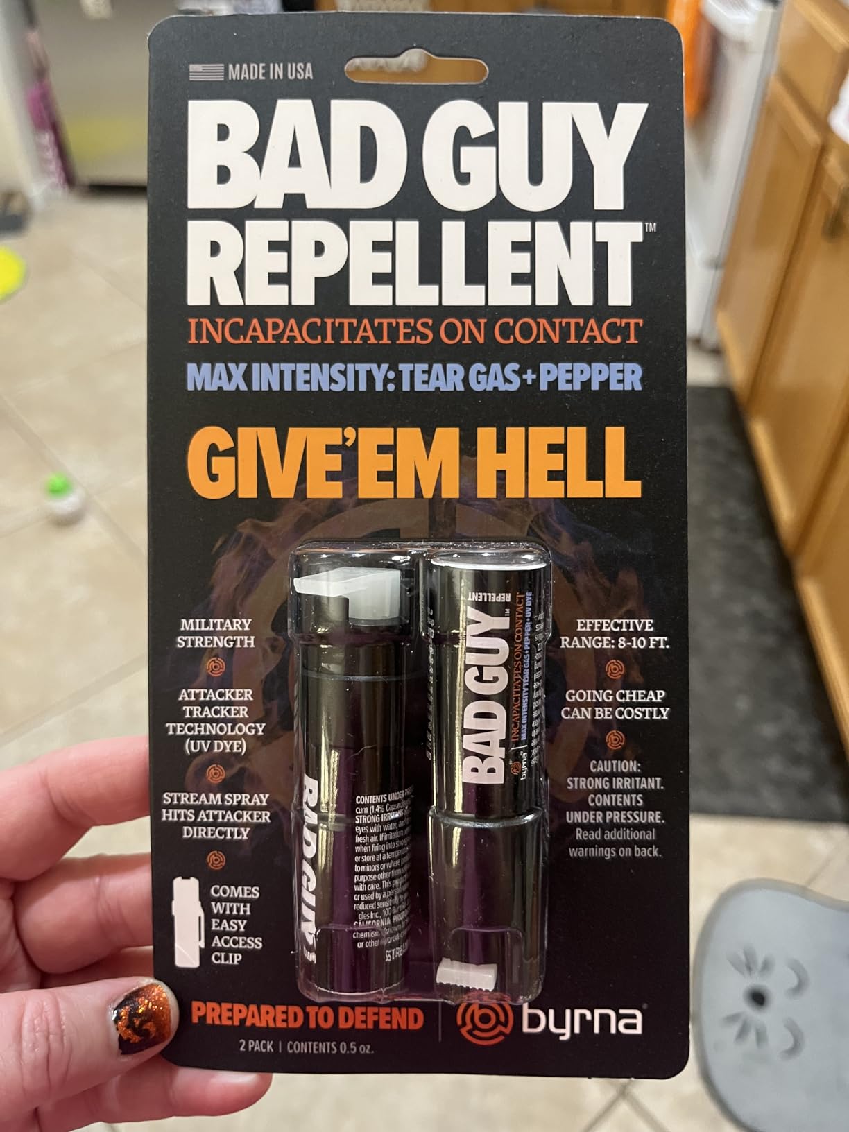 Byrna BGR MAX Pepper Spray + Tear Gas | Maximum Stopping Power | Attacker Tracker UV Marking DYE Technology | Military Strength Self-Defense Stream Spray customer photo 2