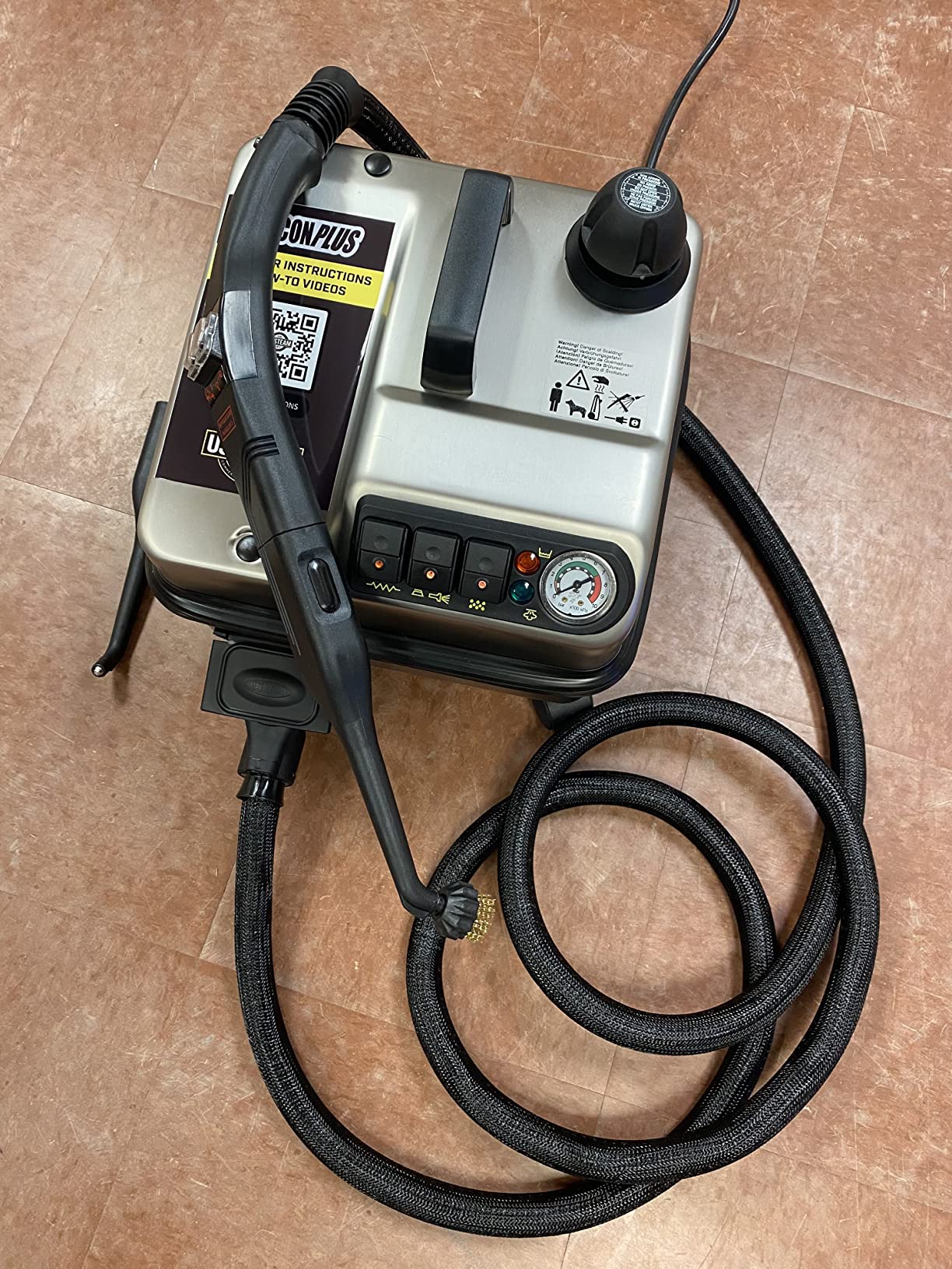 US Steam FALCON Commercial Steam Cleaner - 1800W, 305F & 70PSI, Hot Water Burst, 12ft Hose, 1 gal Boiler, Stainless Steel customer photo 1