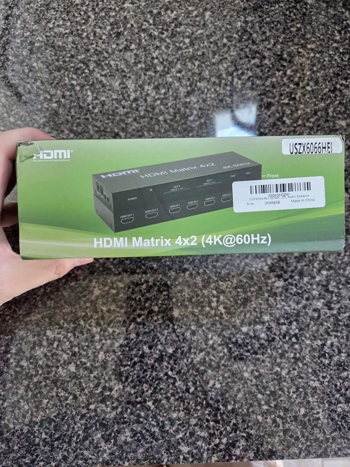 4x2 HDMI Matrix, 4K@60Hz 4 in 2 Out HDMI Switch Splitter with IR Remote, HDMI Matrix Switch + Optical + 3.5mm Audio Output, Support HDMI2.0, HDCP2.2, Auto Downscaler, 3D, Audio Extractor customer photo 2