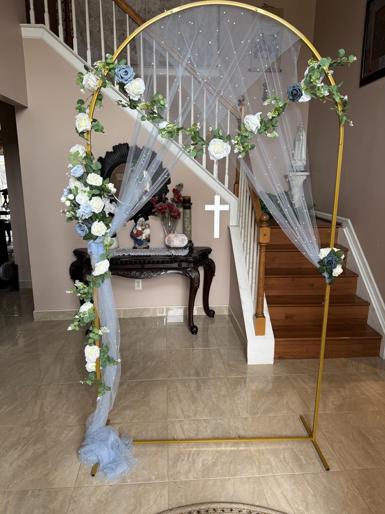 Wokceer 7.2 FT Wedding Arch Backdrop Stand, Gold Metal Arch Backdrop Stand for Wedding Ceremony Birthday Party Bridal Baby Shower Photo Booth Garden Floral Balloon Arches Decoration customer photo 1