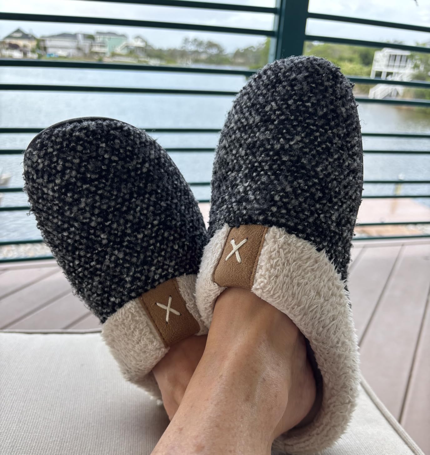 Women's Indoor Bedroom Slipper with Memory Foam, Gift for Women, Wool-Like House Shoe with Anti-Skid Rubber Sole for Ladies customer photo 1