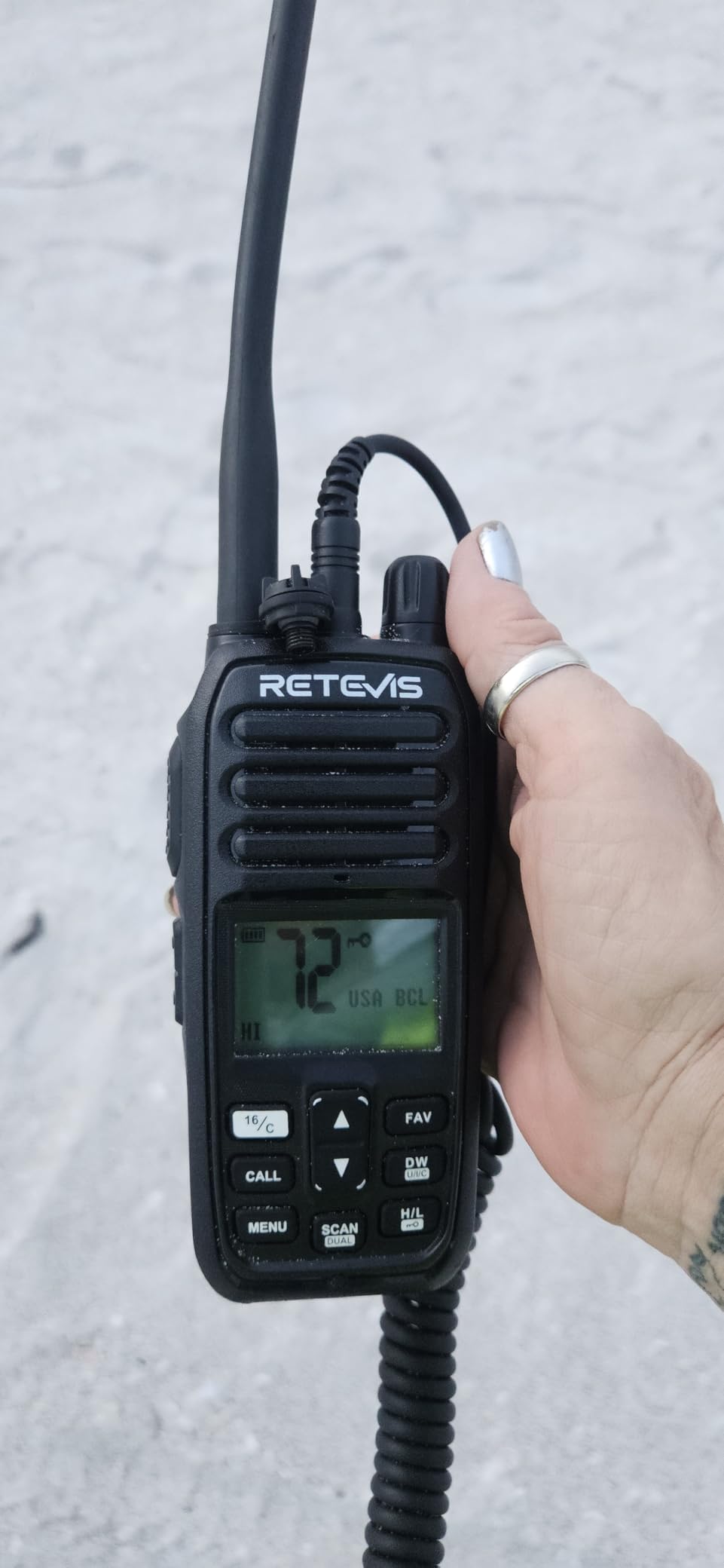 Retevis RM21 5W Floating Marine Radio, IP67 VHF Radio Marine Handheld, One-Press AI NRC Noise Reduction, 1800mAh, Falling Water Flash Alarm, NOAA, Boat Radio for Fishing Angler Sailling (1 Pack) customer photo 2