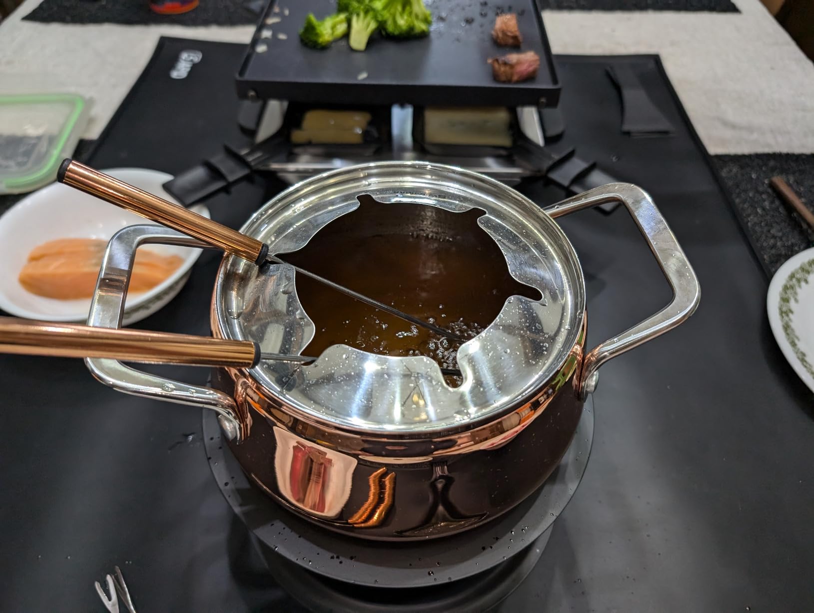 Swissmar Peak 10-Piece Copper-Plated Stainless Steel Fondue Set - Ideal for Oil & Broth Fondue - Perfect for Kitchen Collection & Wedding Gift Giving - 1.25 Liter / 1.32 Quarts customer photo 1