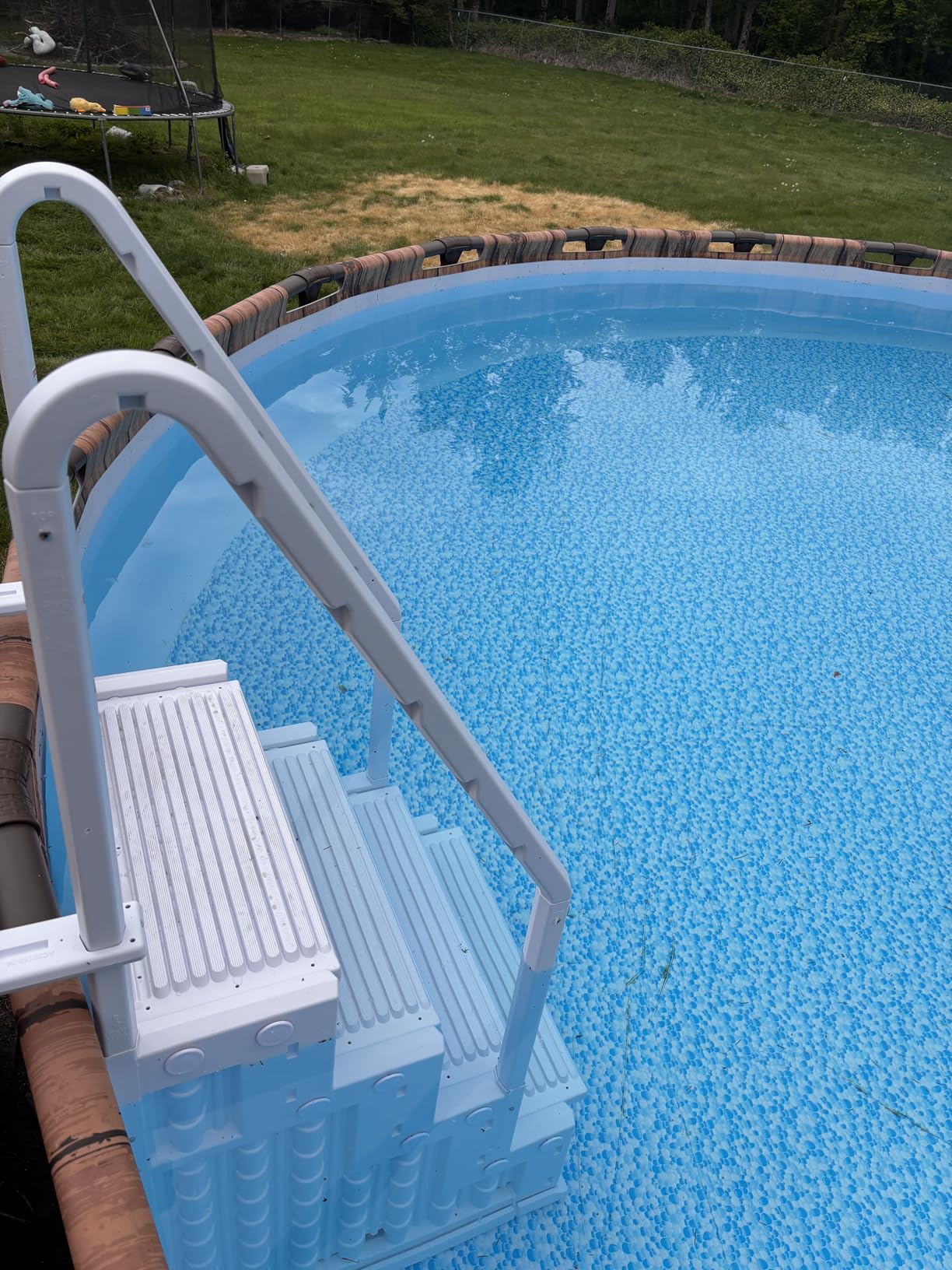 Blue Wave Everest In Pool Steps for Above Ground Swimming Pools, Mount to Decks 48 to 54 Inches, Safety Stairs Capacity Up to 350 Pounds, White customer photo 2