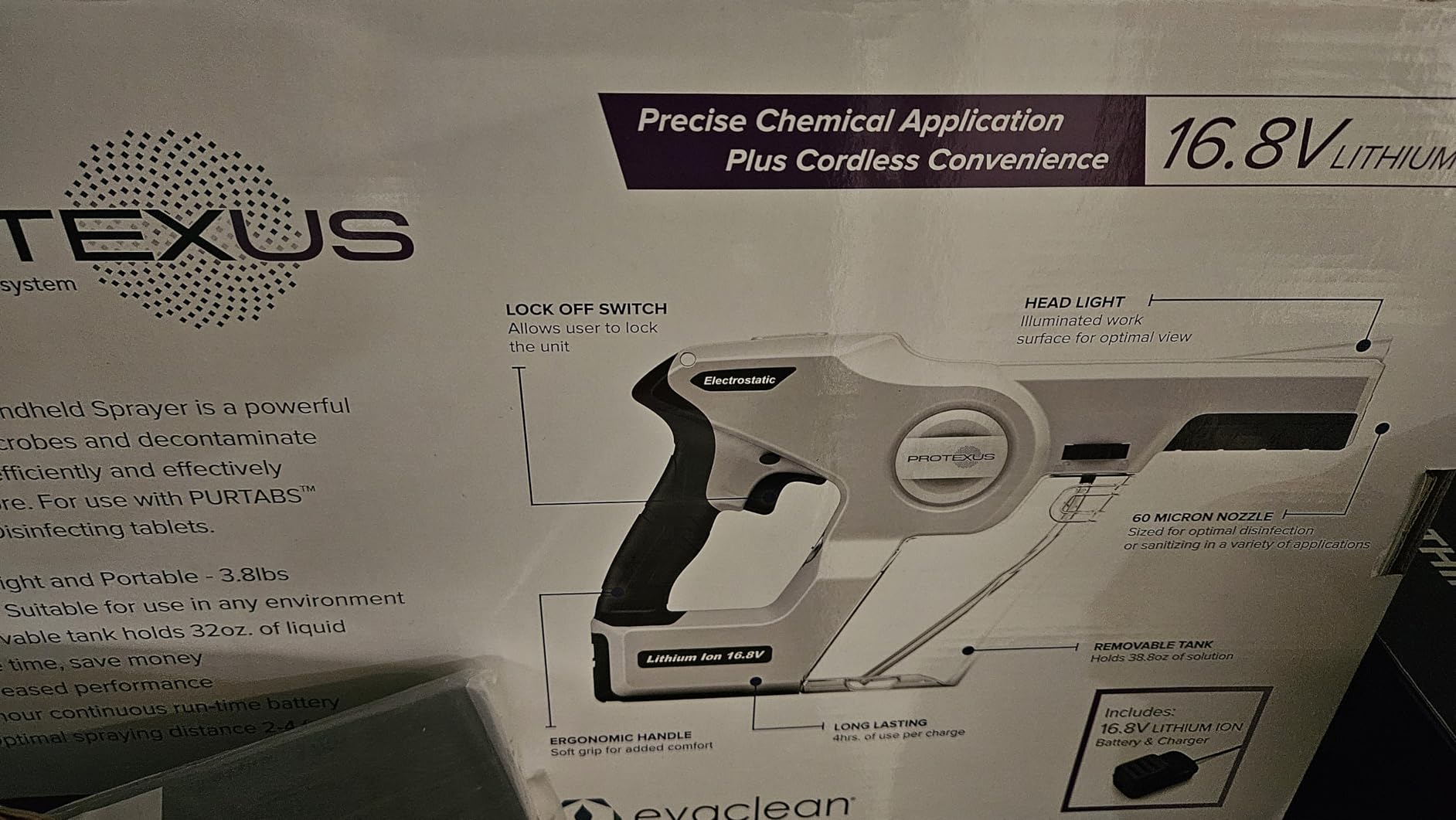 Protexus Handheld Electrostatic Sprayer, Cordless Electric Spray Gun, Fogger Machine, 34oz Tank, 4Hr Battery, 60-Micron Nozzle, Covers 2,800 Sq Ft customer photo 1