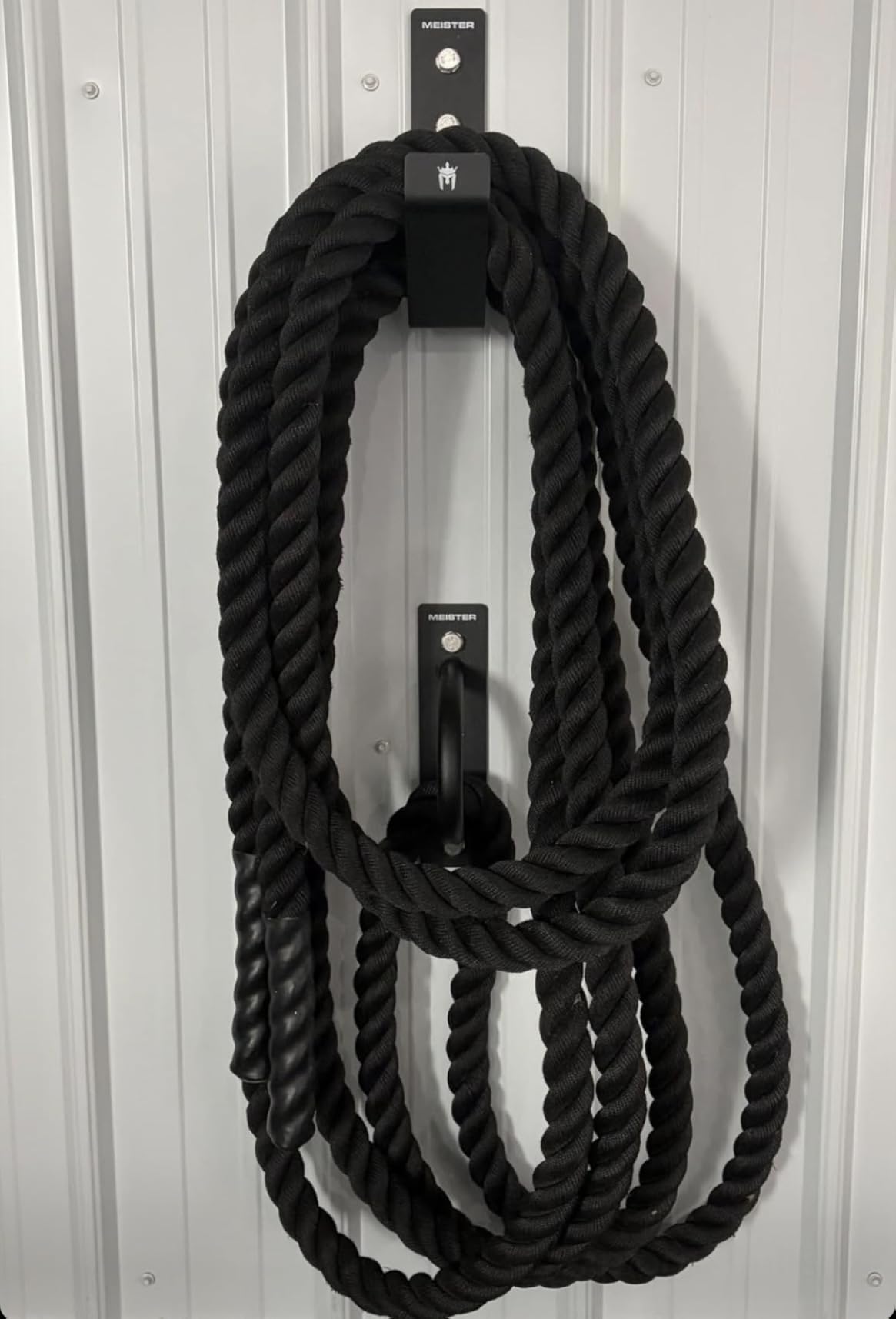 Meister XSteel Battle Rope Wall Mount Kit w/Anchor & Storage Hook - Matte Black customer photo 1