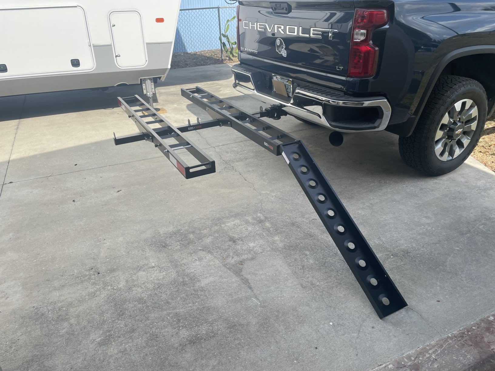 Black Widow Pro Double Dirt Bike Carrier, Anodized Aluminum Track - for Motorcycles or Electric Bikes with Ramp for 2