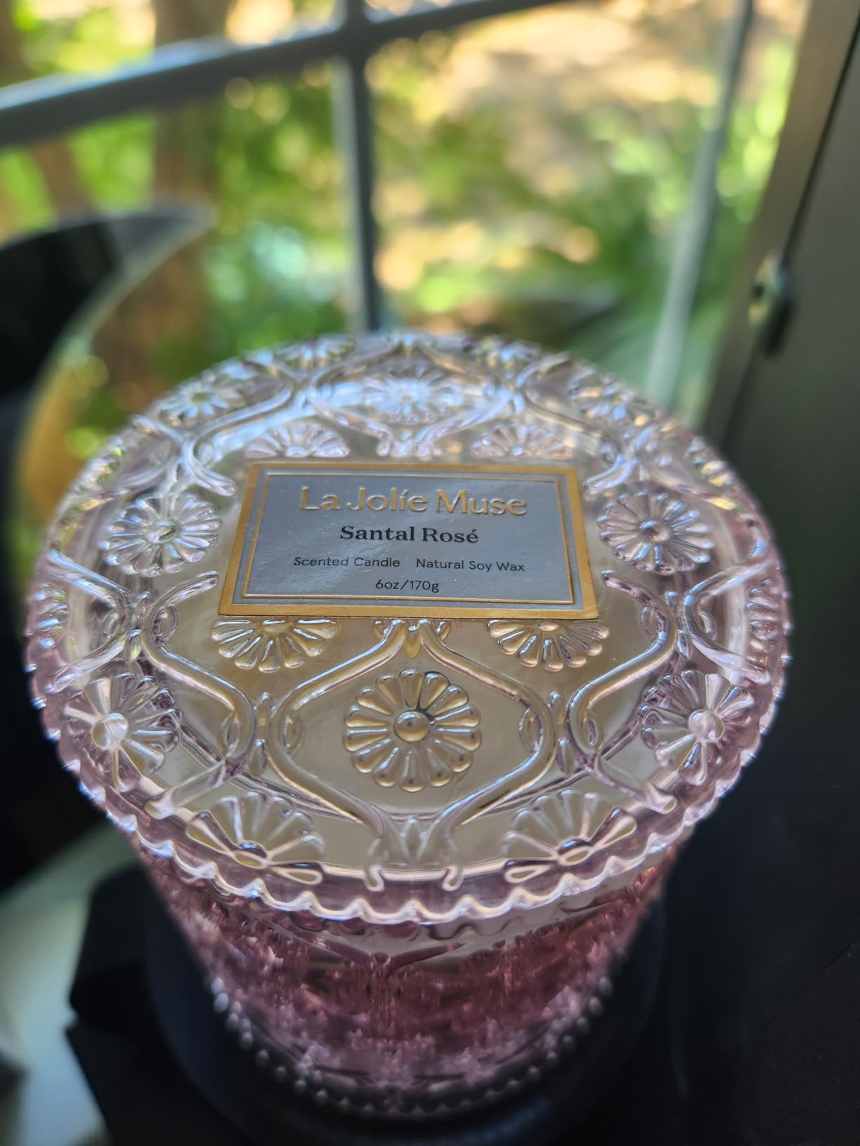 LA JOLIE MUSE Santal Rose Scented Candles for Home, Natural Soy 40 Hrs | Luxury Pink Jar Candle, Clean Non Toxic Wax, Gifts for Women, Floral Decorative Candles for Candle Warmer, Sandalwood Rose customer photo 2