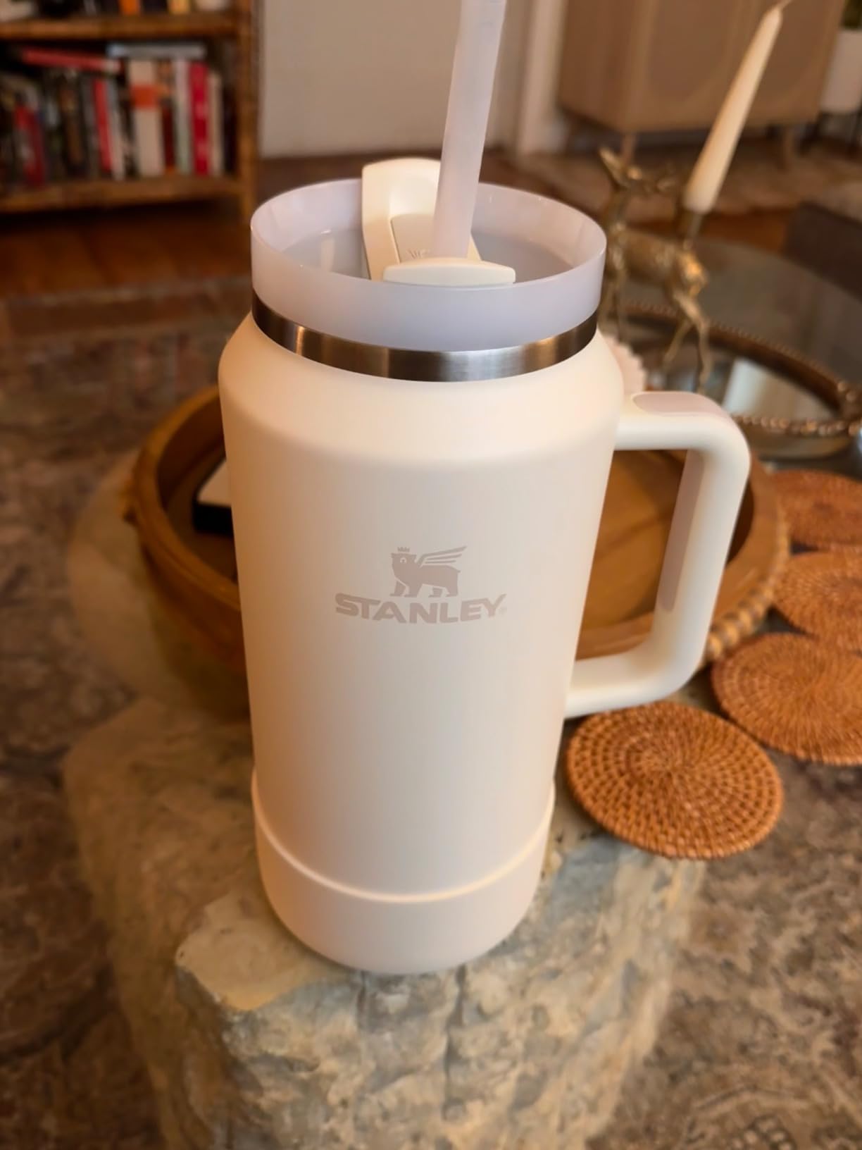 Stanley Quencher H2.0 Tumbler with Handle & Straw 64 oz | Flowstate 3-Position Lid | Large Capacity | Cream customer photo 2