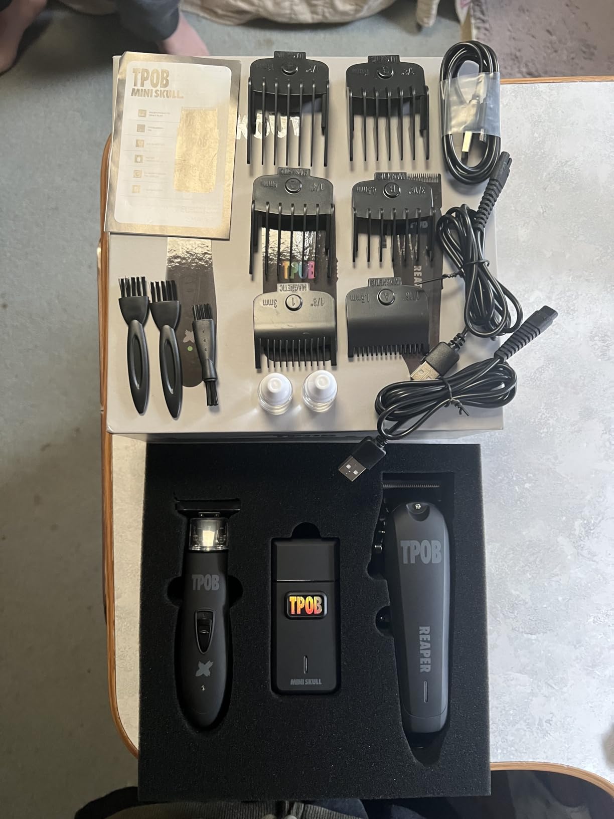TPOB Slime 2 Black Clipper Trimmer Shaver Set Barber Hair Clippers for Men 6800 RPM with Rubber Case customer photo 1