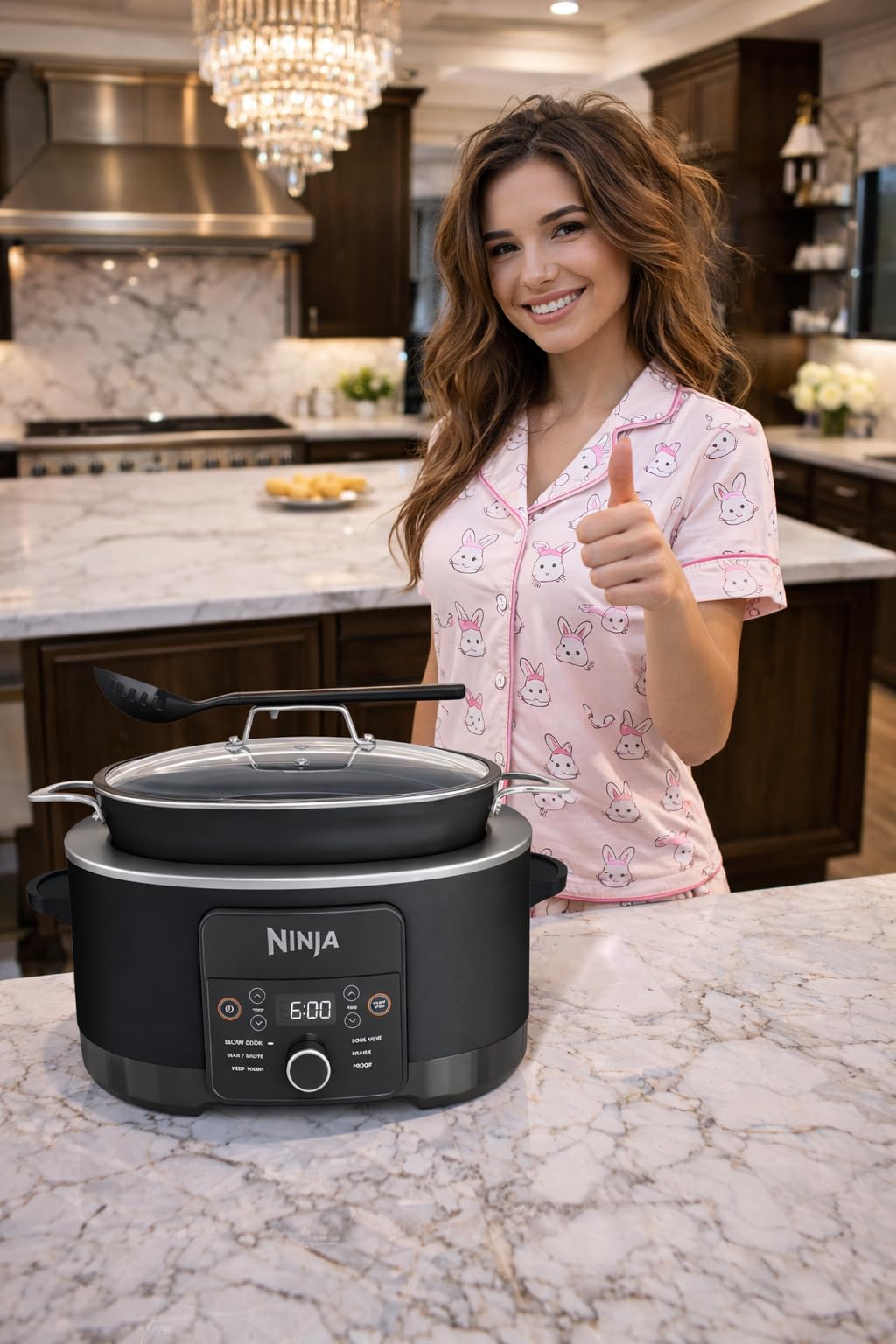 Ninja 12-in-1 PossibleCooker PLUS | 8.5-qt Sous Vide & Proof Multi-Cooker | Slow Cooker, Dutch Oven & More | Glass Lid & Integrated Spoon | Nonstick | Oven Safe Pot to 500F | Black customer photo 1