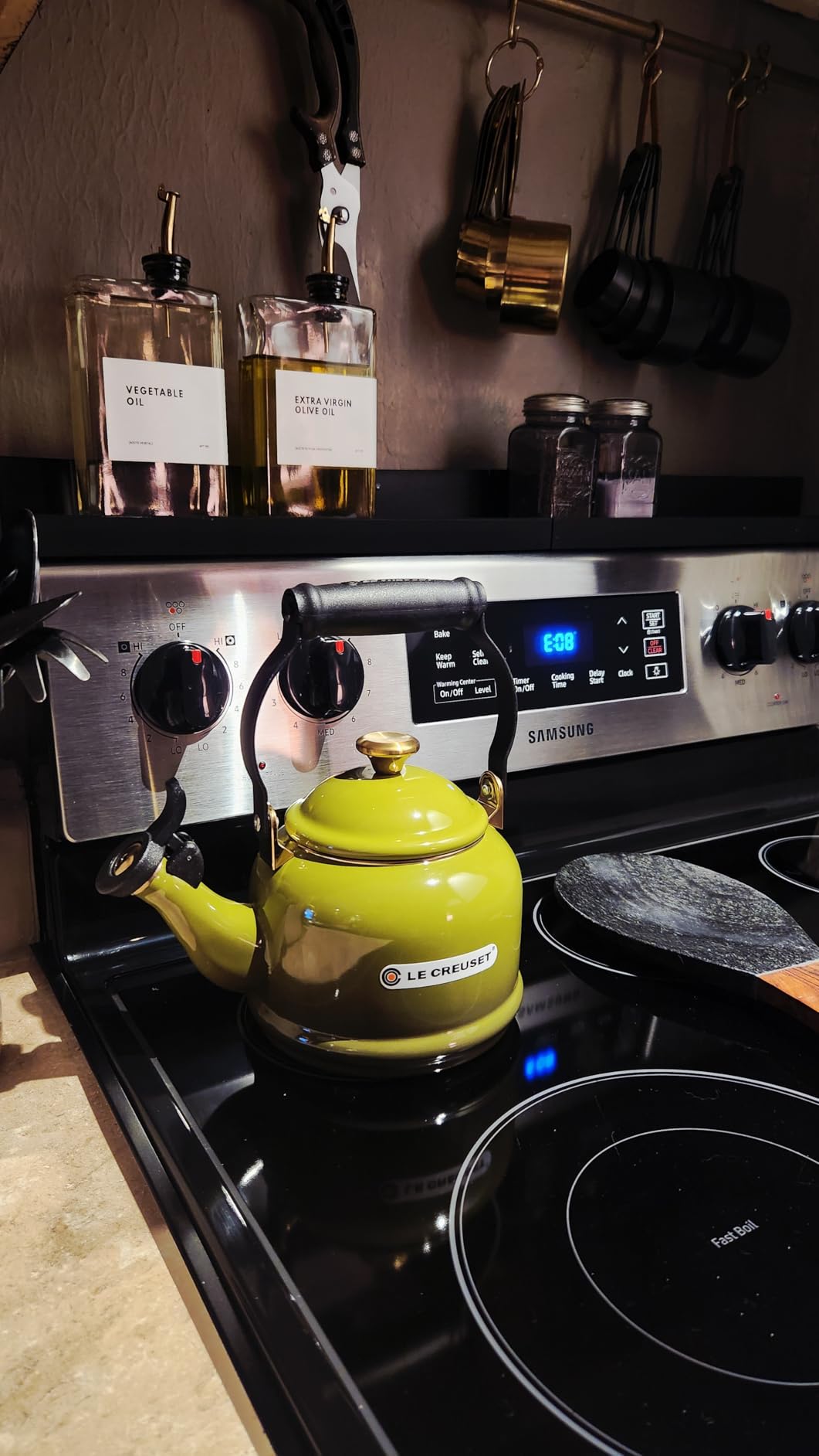 Le Creuset Enamel On Steel Demi Tea Kettle with Metal Finishes, 1.25 qt., Cerise customer photo 1