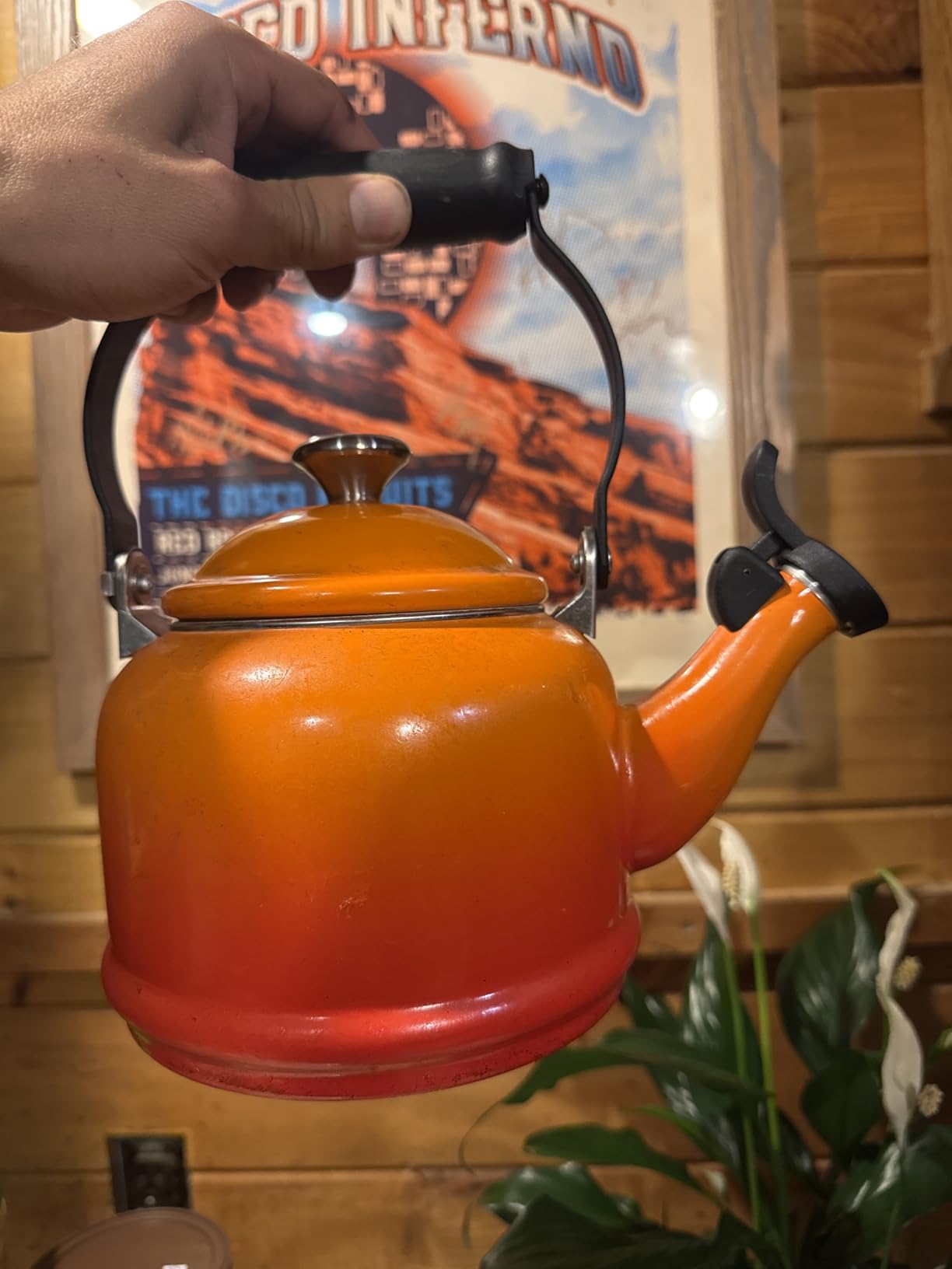 Le Creuset Enamel On Steel Demi Tea Kettle with Metal Finishes, 1.25 qt., Cerise customer photo 2