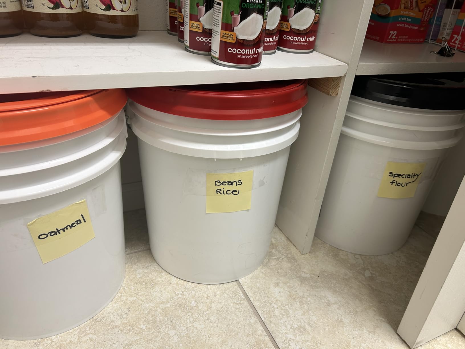 ePackageSupply 5 Gallon Bucket - Food Grade Bucket with Airtight Gamma Seal Screw-On Lid, BPA-Free, Heavy-Duty 90 Mil HDPE Plastic, Bulk Storage, Durable Container, Made in USA, White/Green, 3 Packs customer photo 2