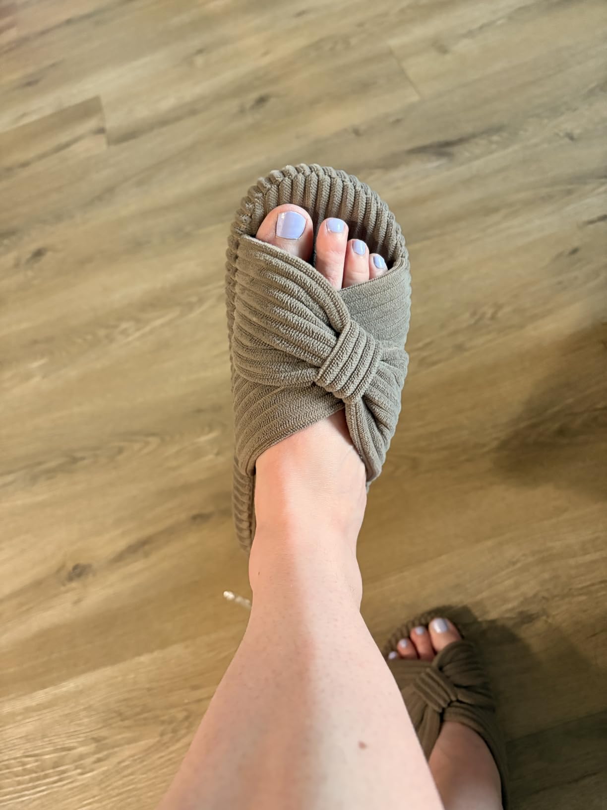Chantomoo Slippers for Women Memory Foam House Bedroom Corduroy Bow Crossbands Slipper Shoes Comfy Trendy Gift Slippers customer photo 1