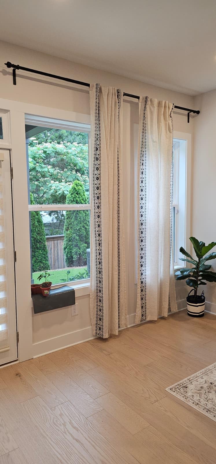 jinchan Weslie Boho Curtains for Bedroom Ivory Vintage Floral Farmhouse Curtains 84 Inches Long Linen Drapes for Living Room Embroidered Light Filtering Drapes Rod Pocket Ivory on Beige 2 Panels customer photo 1