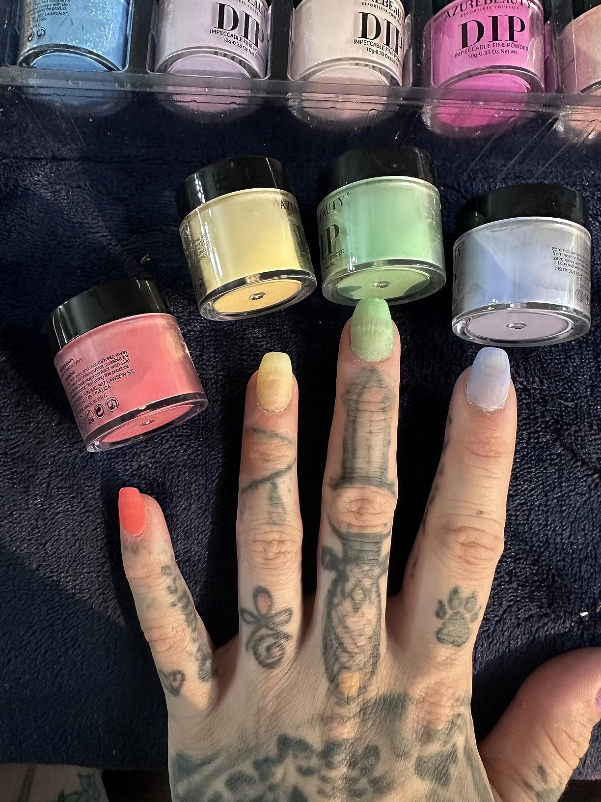 AZUREBEAUTY 31 Pcs Dip Powder Nail Kit 20 Colors Glitter Nude Brown Pink White Gray Dip Powder Liquid Set with Top/Base Coat Activator for French Nails Art Manicure DIY Salon Women Valentine's Gift customer photo 1