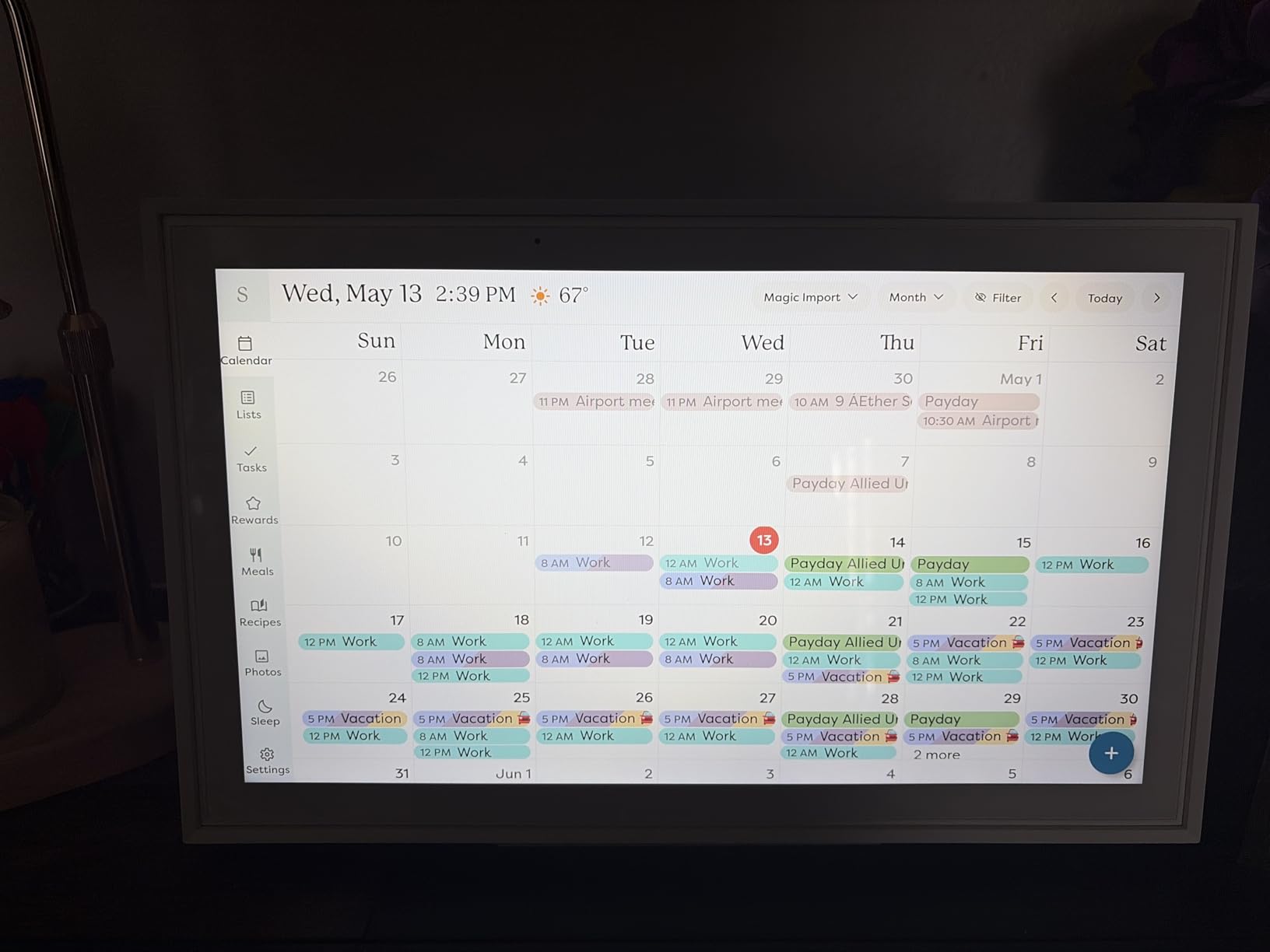 Skylight Calendar: 15-inch Wall Planner Digital Calendar & Chore Chart, Smart Touchscreen Interactive Display for Family Schedules customer photo 1