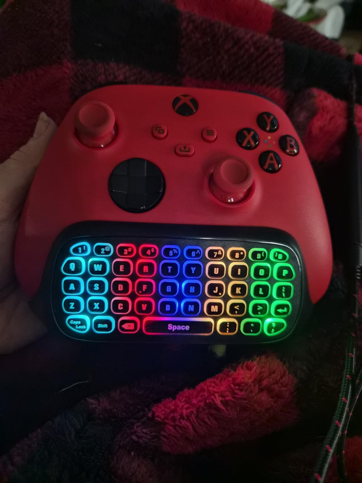 MoKo RGB Backlight Keyboard for Xbox One Controller, Xbox Series X/S, Wireless Chatpad Keypad w/ 2.4G Receiver, Xbox Accessories for Xbox One S/Elite customer photo 1