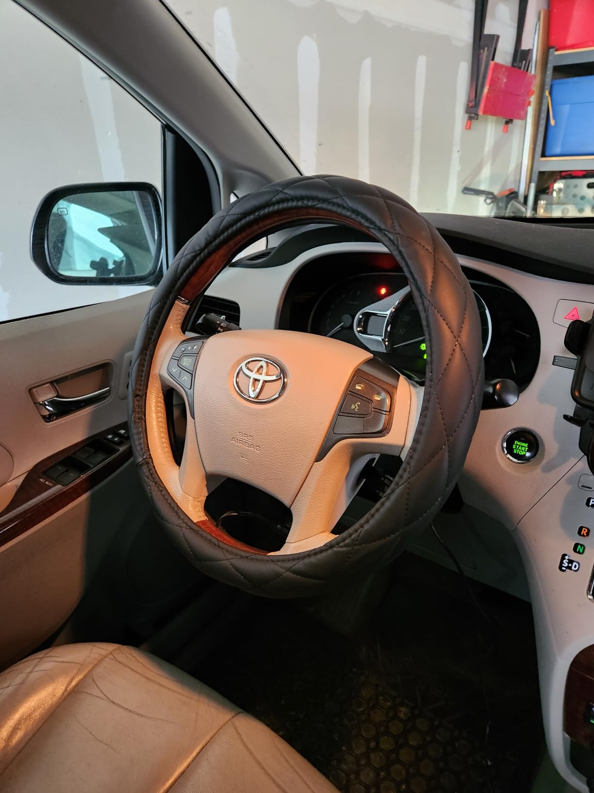 Heated Steering Wheel Cover - WARMITORY Luxury Steering Wheel Heater, 12V Quick Hand Warmer, 14.5-15 inches Outer Diameter for Standard-Size Car Steering Wheels(Leatheret PU)(Black) customer photo 1