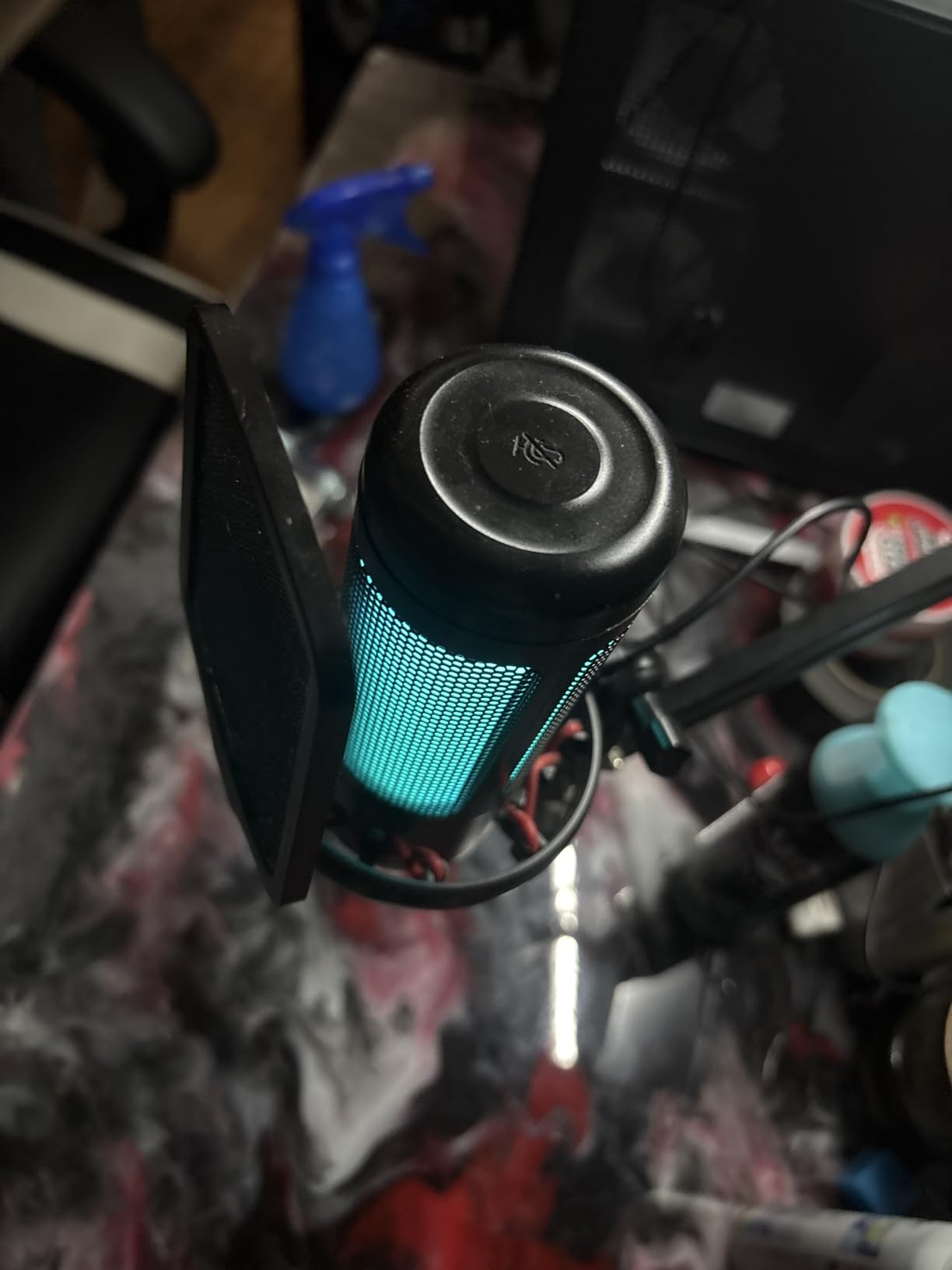 TONOR Gaming Microphone Set with Boom Arm, Vocal Condenser Microphone for PC with Stand, USB Mic with Controllable RGB Light, One Tap Mute, Volume Control, for Discord, Twitch Streaming, TC310+ customer photo 2