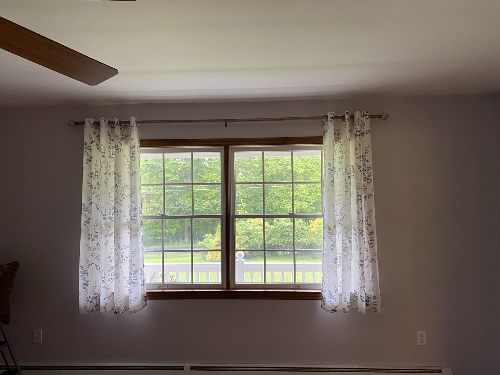 BGment Linen Curtains for Living Room 84 Inch Length 2 Panels Set Floral Leaf Patterns, Light Filtering Privacy Window Curtains for Bedroom Boho Farmhouse Vintage, Each 52 Inch Wide, Navy customer photo 1